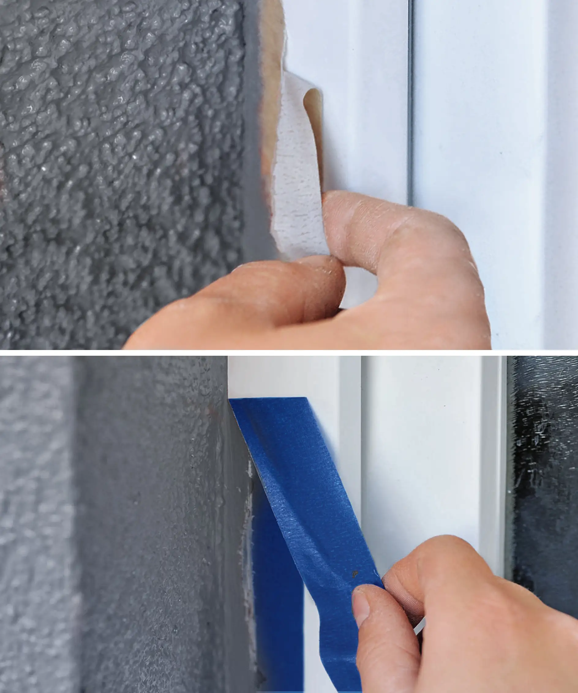 Maskování oken z PVC může být při použití nesprávné pásky obtížné.