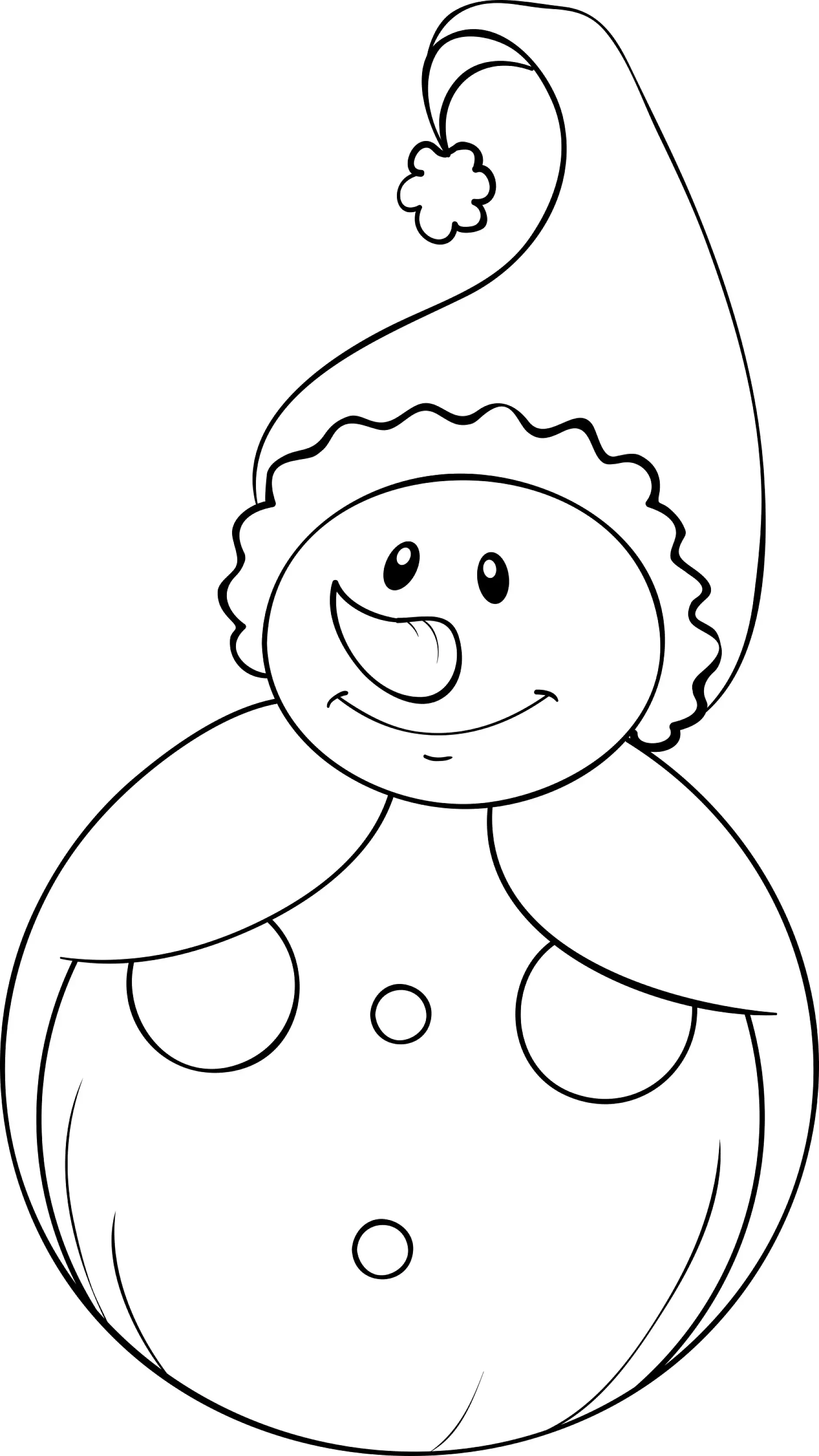 Ausmalbild Lächelnder Schneemann mit Mütze