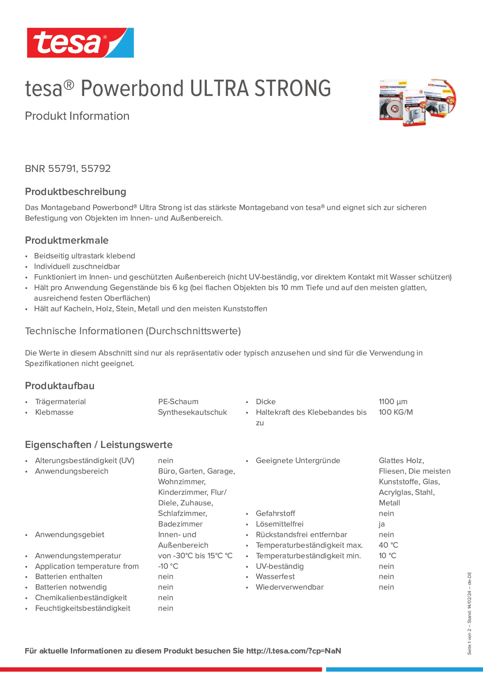 Product information_tesa® Powerbond 55791_de-DE