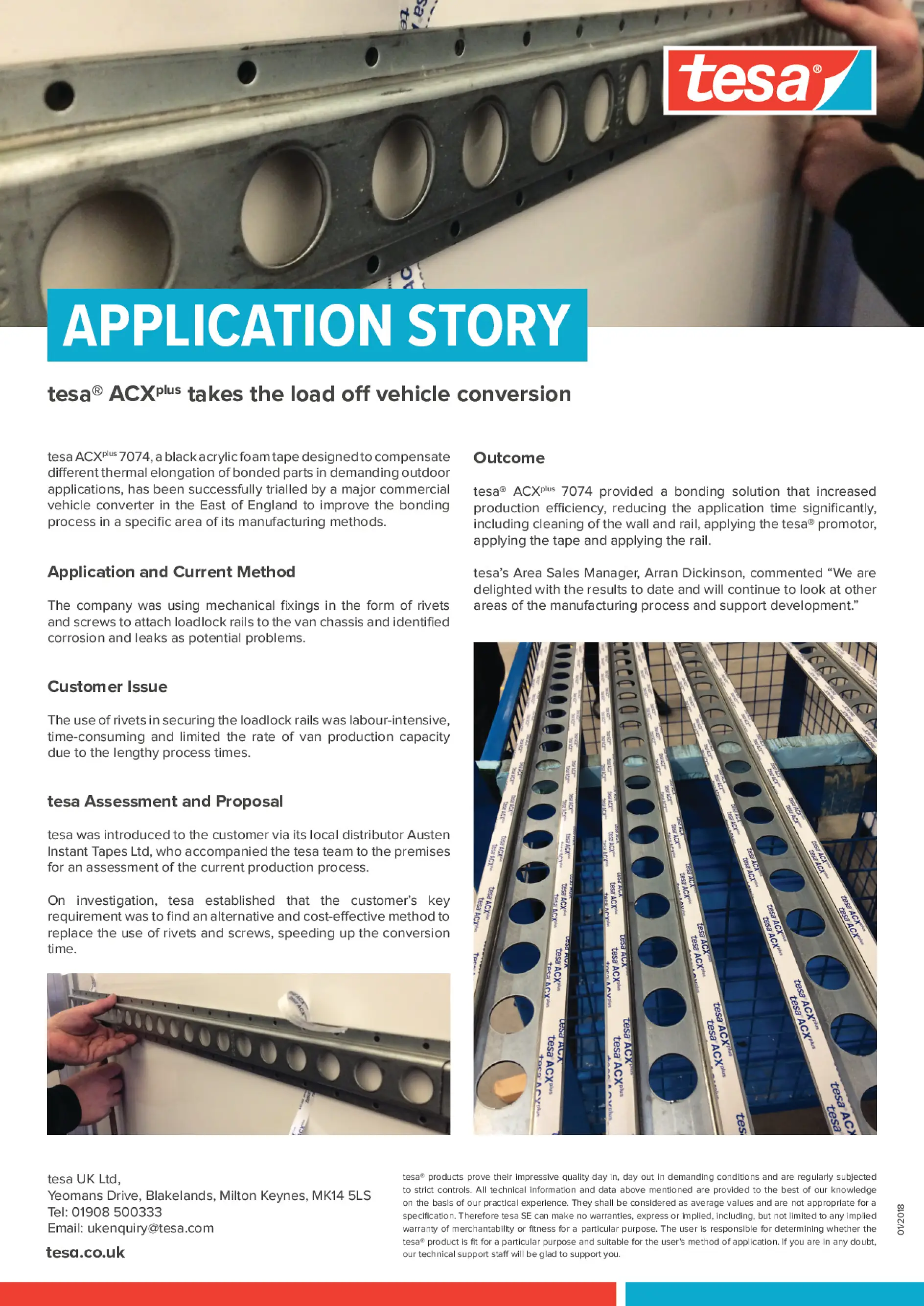 Success Story - Tapes for Tracks and Stiffening Bars