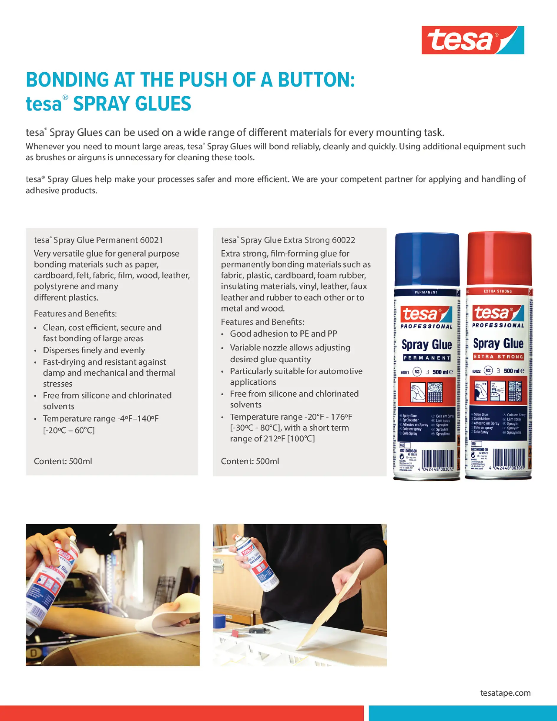 tesa® Glues and Cleaners Sell Sheet