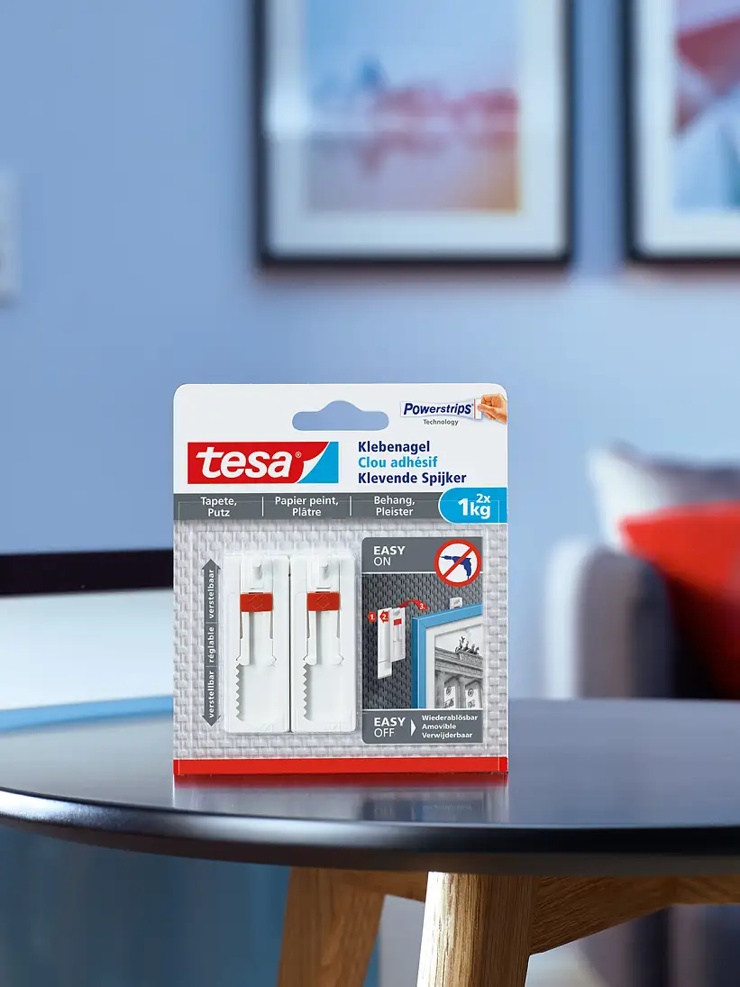 How to use the tesa® Adjustable Adhesive Nail for Wallpaper & Plaster 1kg.