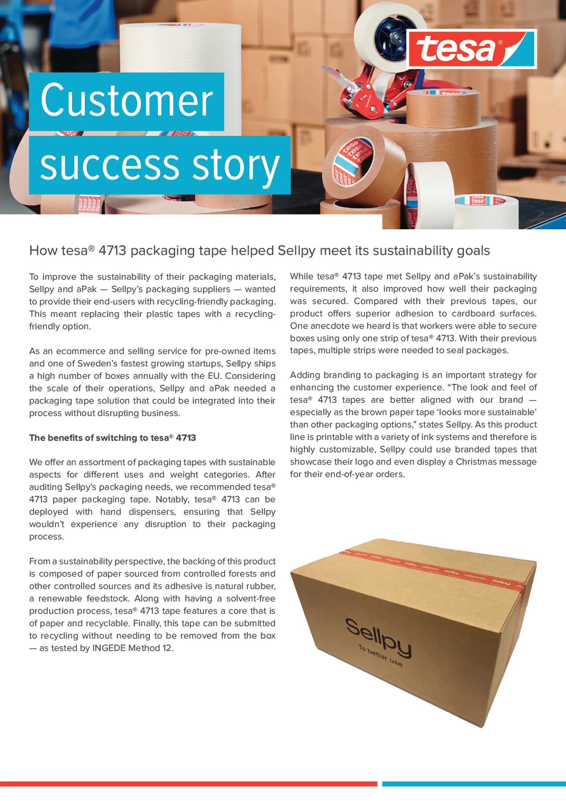 Flyer tesa® 4713 Success story