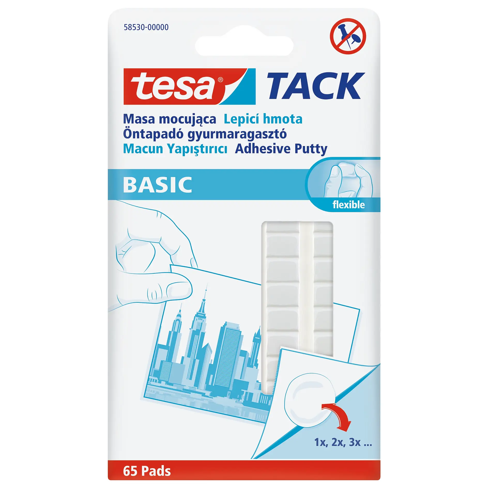 [en-en] tesa TACK Adhesive Putty Basic, 56 pieces, 35g