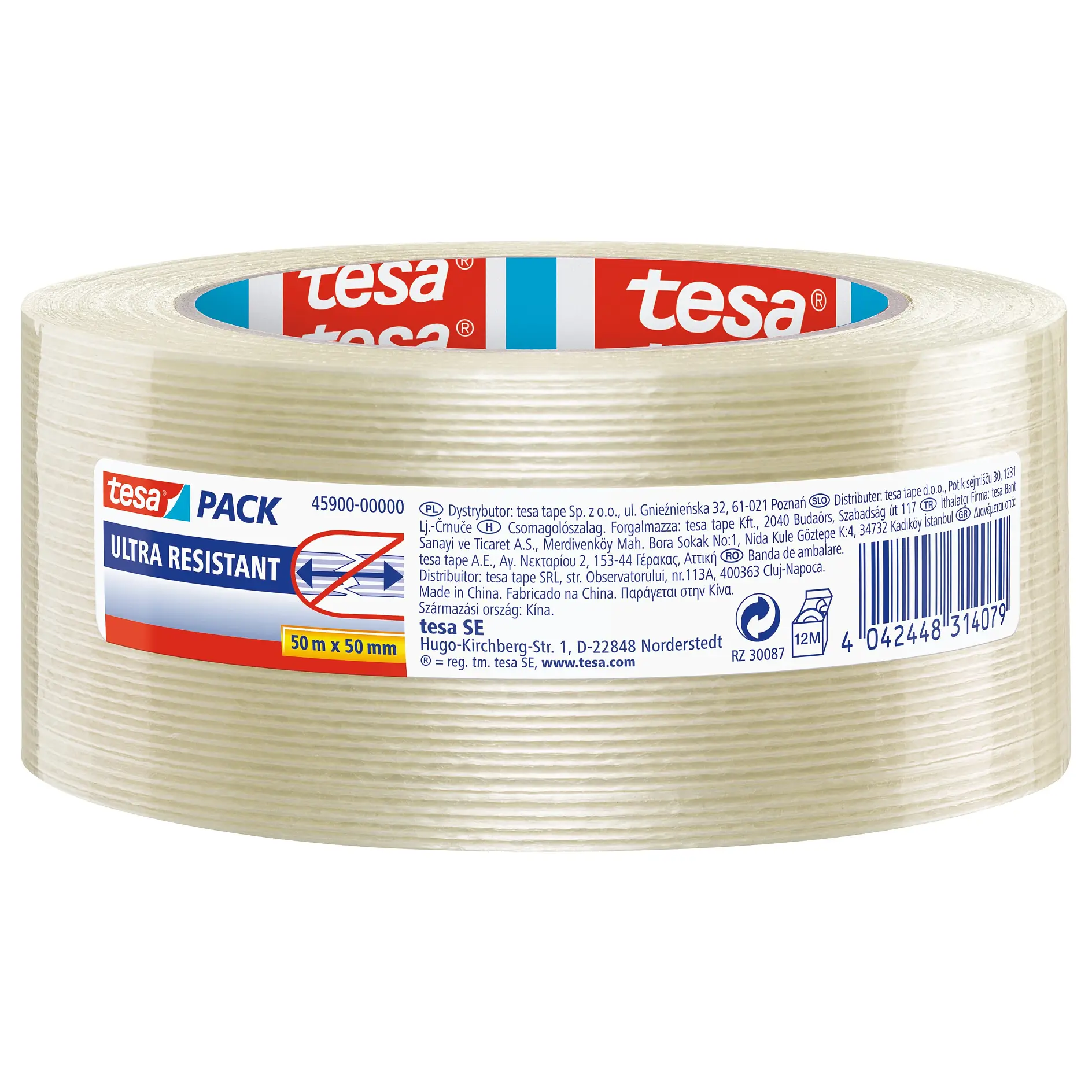 [en-en] tesapack Ultra resistant monofilament tape, 50m:50mm