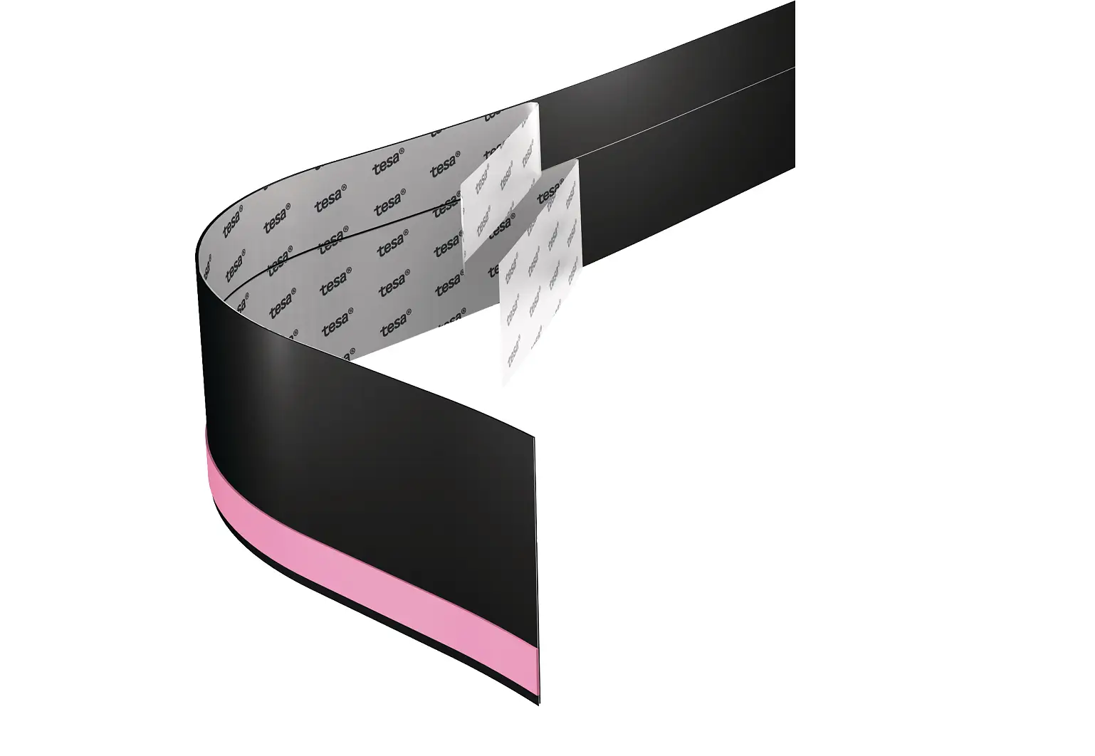 El soporte de la cinta tesa® 51918 consiste en un material de poliéster negro y robusto