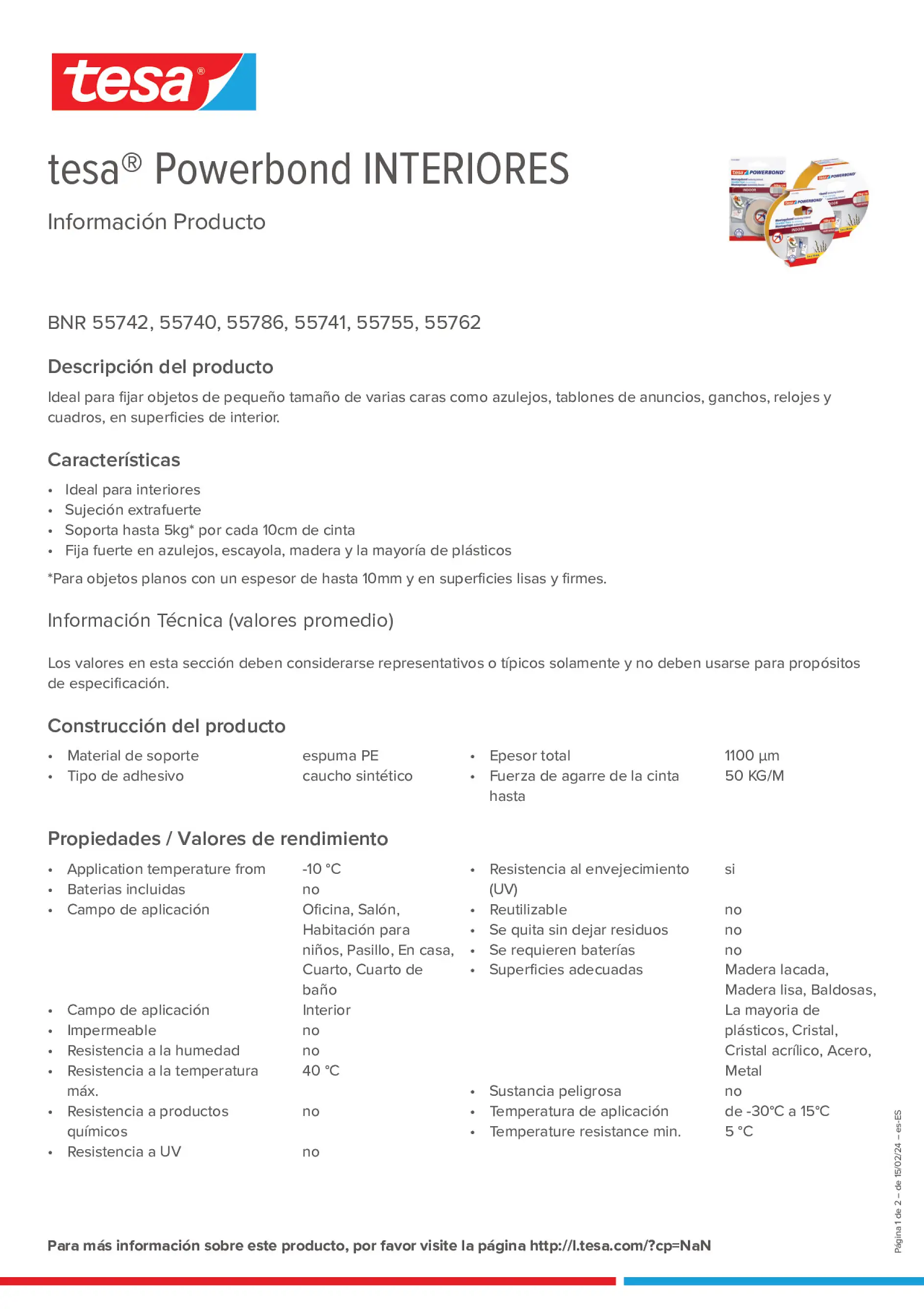 Product information_tesa® Powerbond 55740_es-ES
