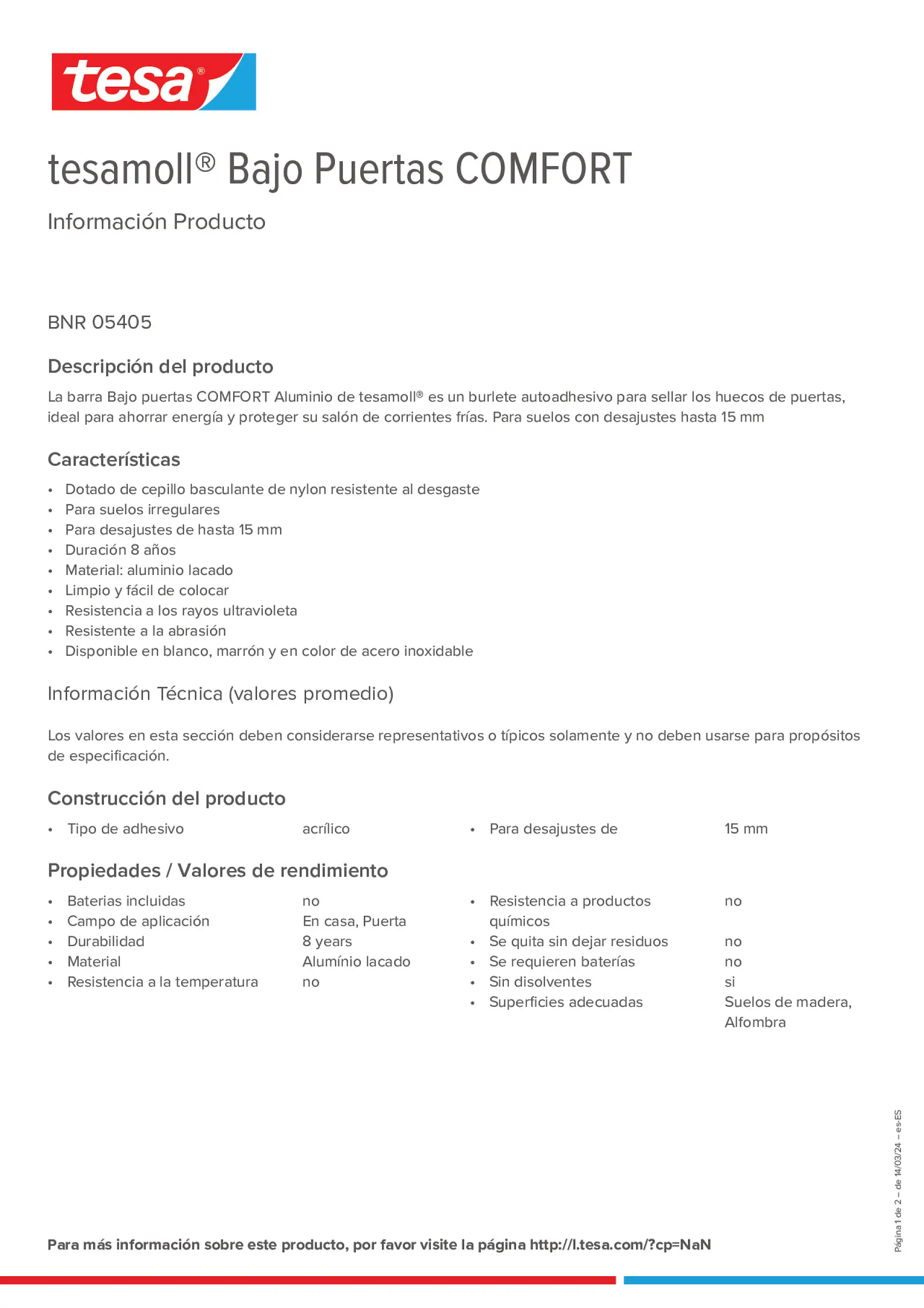 Product information_tesamoll® 05405_es-ES