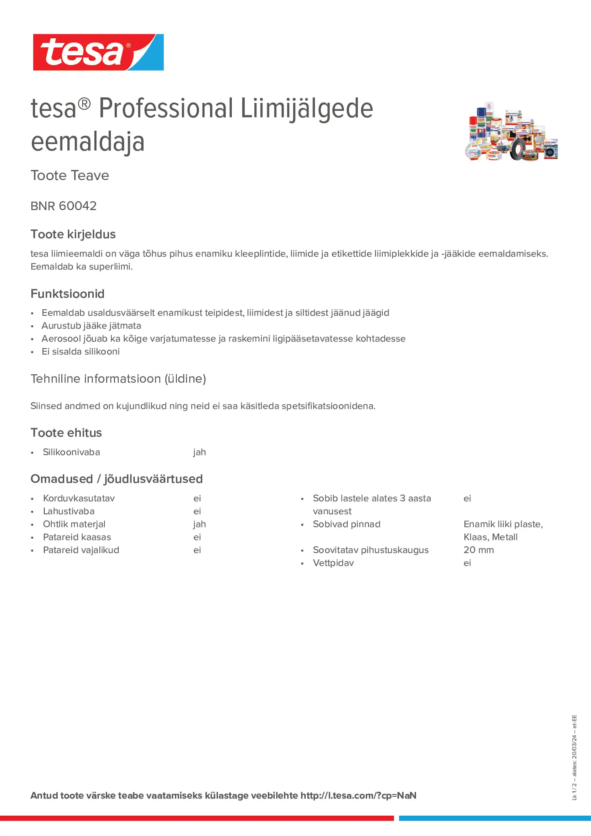 Product information_tesa® Professional 60042_et-EE