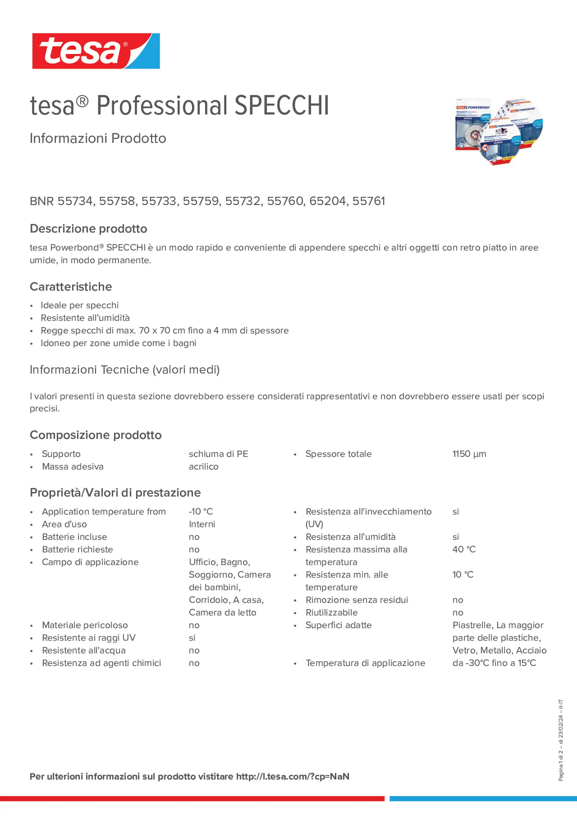 Product information_tesa® Professional 55733_it-IT