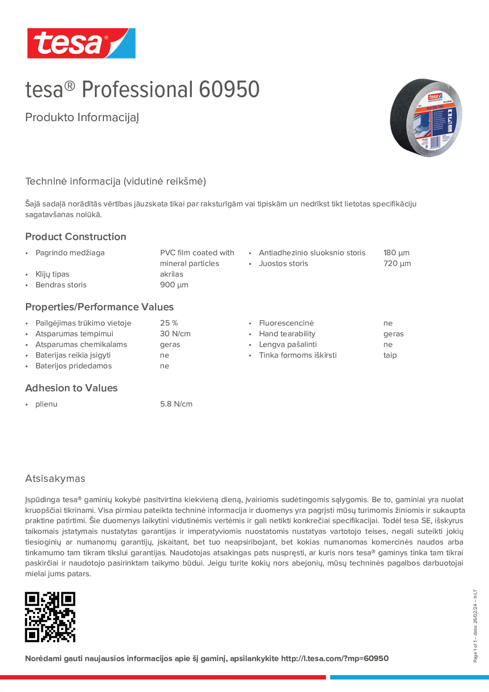 Product information_tesa® Professional 60950_lt-LT