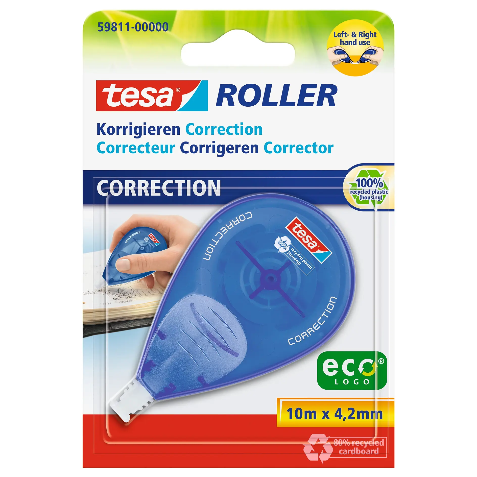 [en-en] tesa Correction Roller, disposable, 10m x 4.2mm