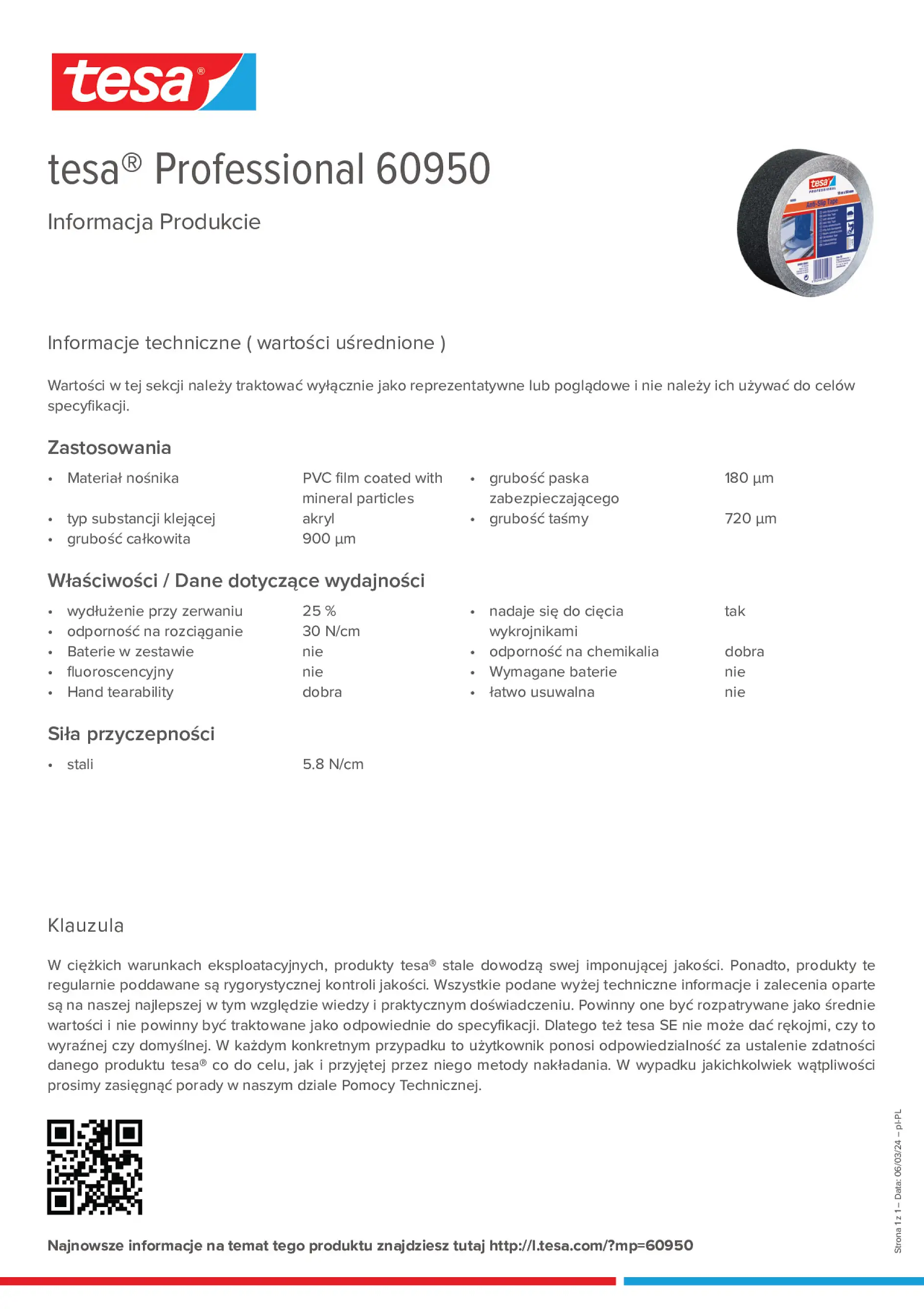 Product information_tesa® Professional 60950_pl-PL