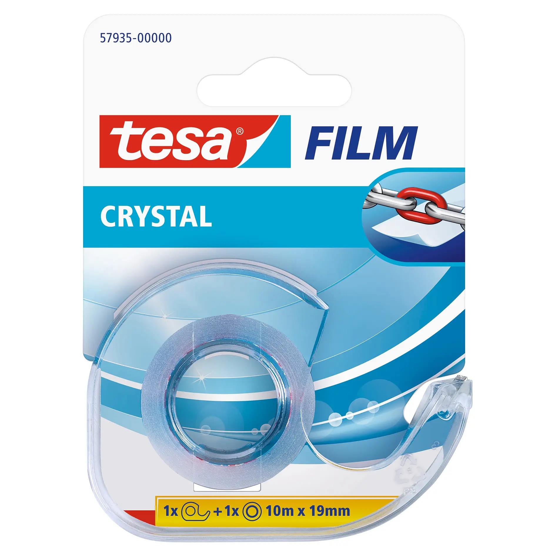 [en-en] 1 x tesafilm Crystal 10m x 19mm + Disposable Dispenser, Hanging Card