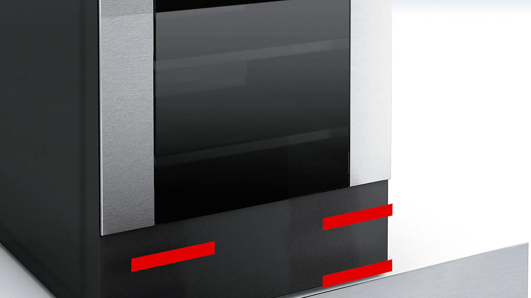 Dekorativní panely se připevňují ke vnějšku kovového pláště spotřebiče pomocí oboustranné pásky.