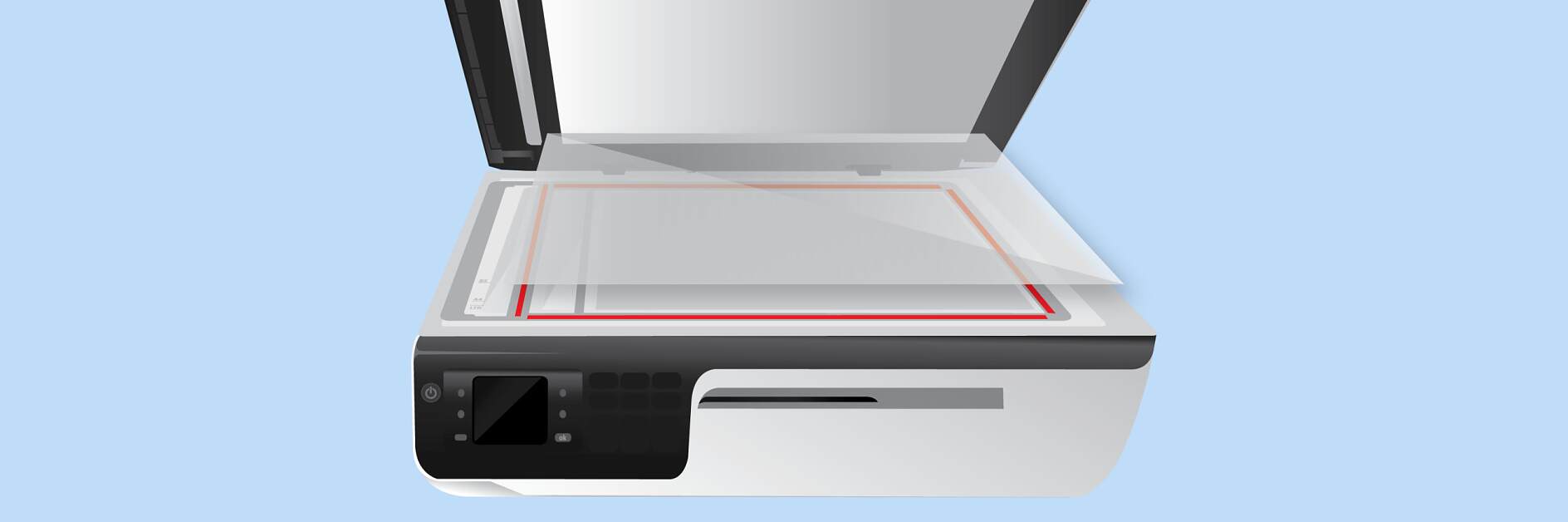 Připevnění skla skeneru