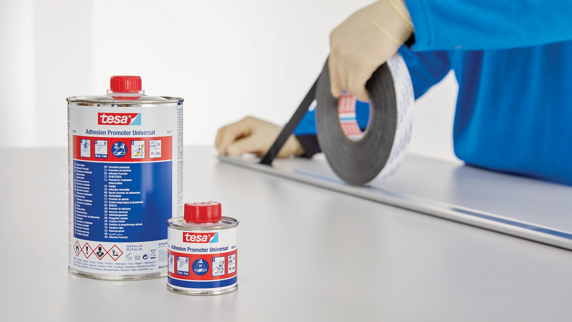 tesa 60150 surface treatment to improve adhesion to various substrates step3of3