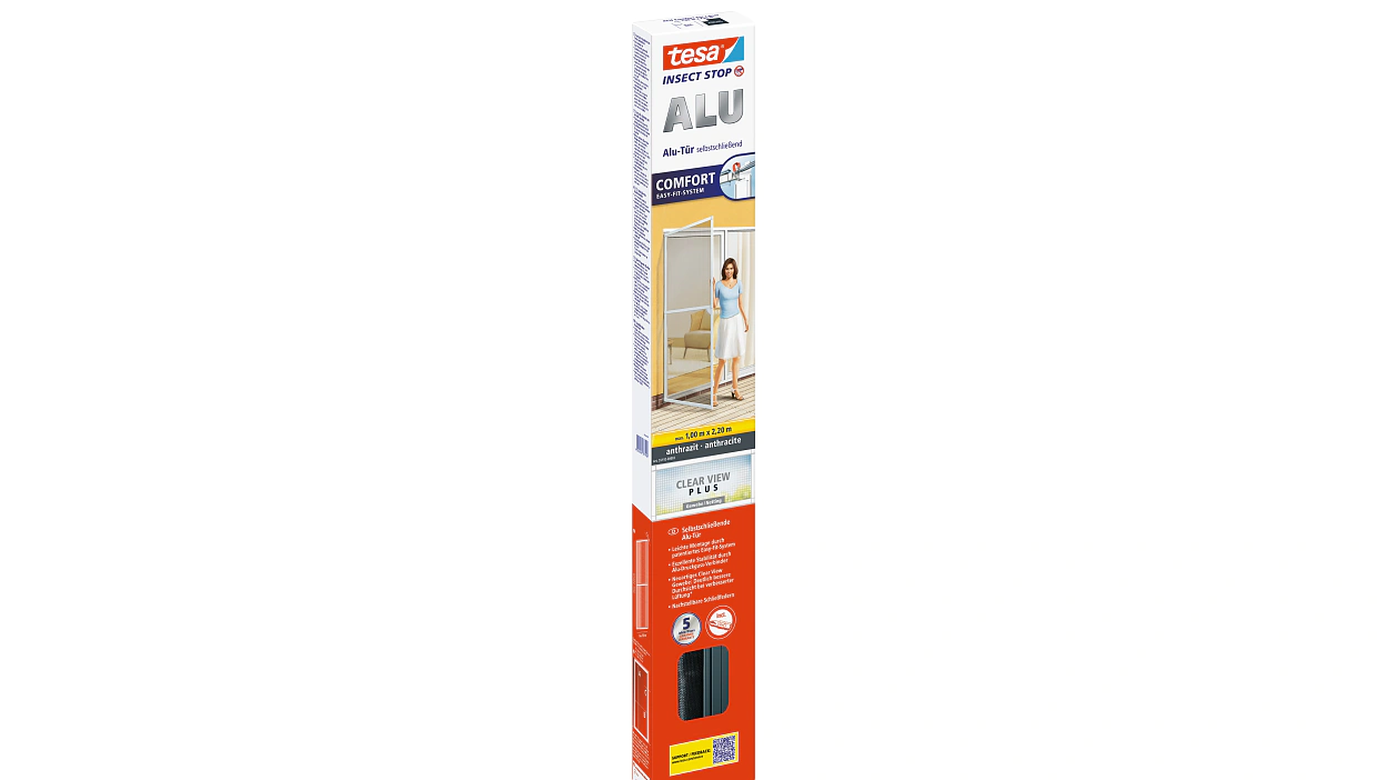 [en-en] Insect Protection Alu Frame Comfort for doors, anthrazite, 1,00m : 2,20m