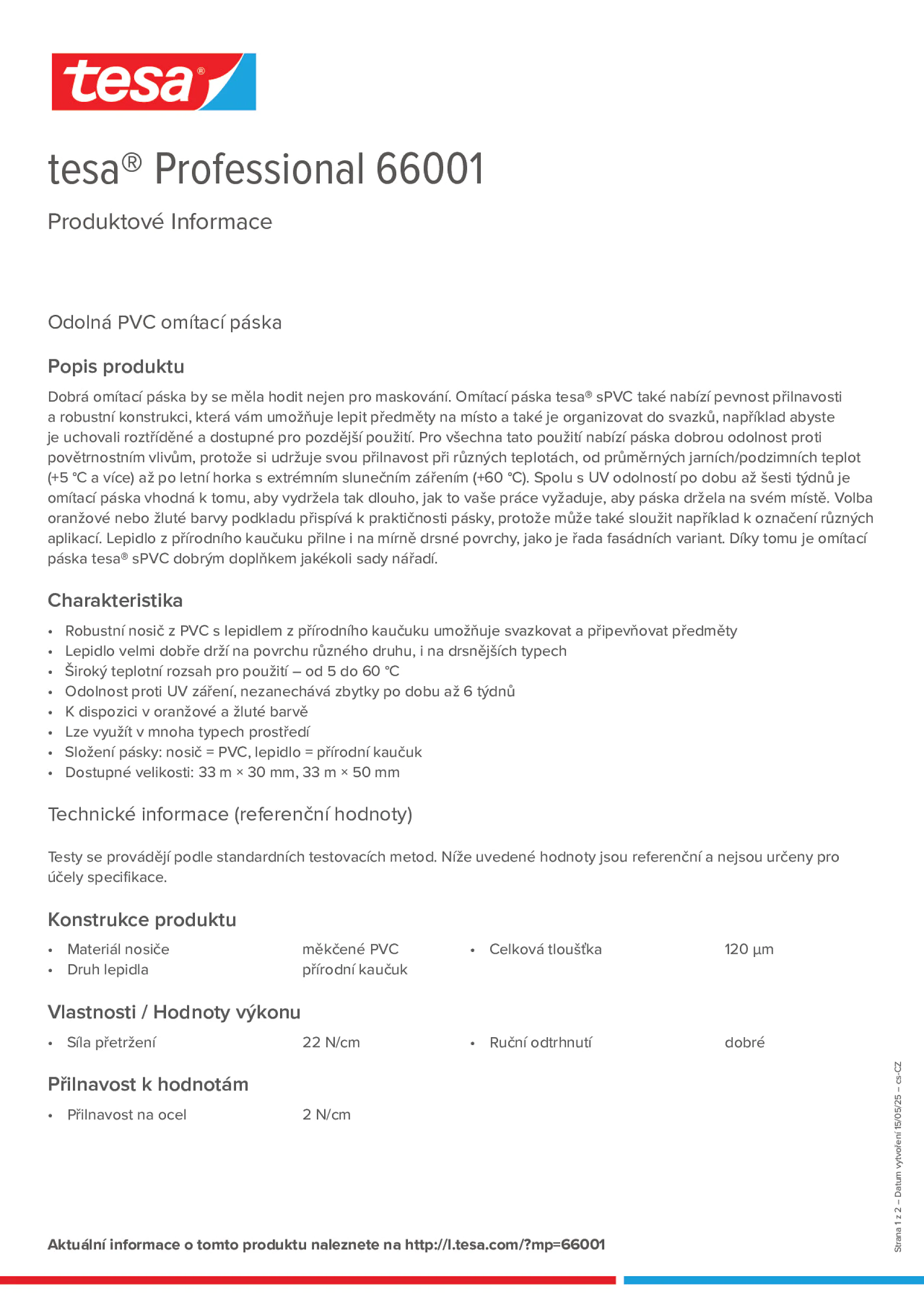 Product information_tesa® Professional 66001_cs-CZ