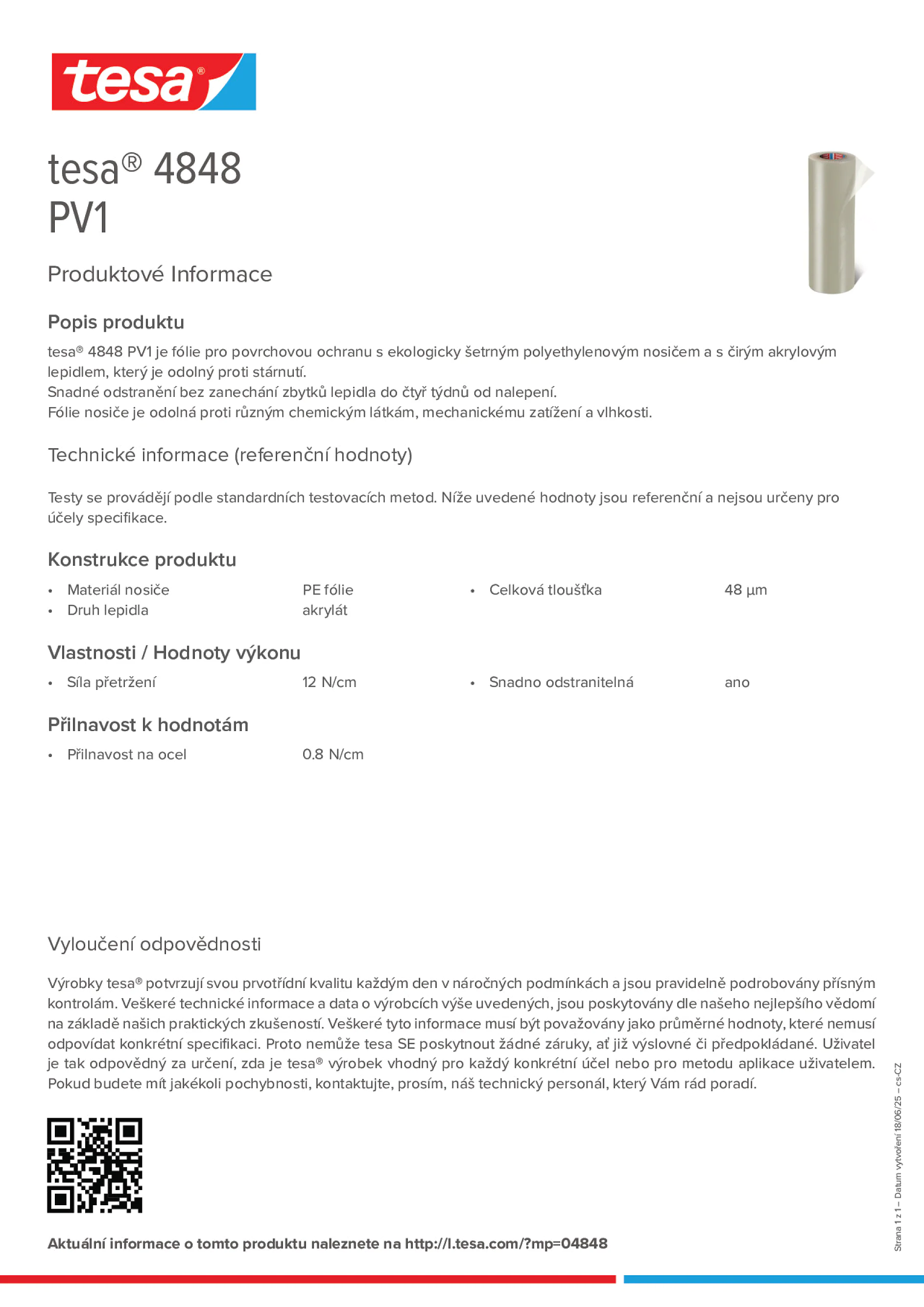 Product information_tesa® 4848_cs-CZ