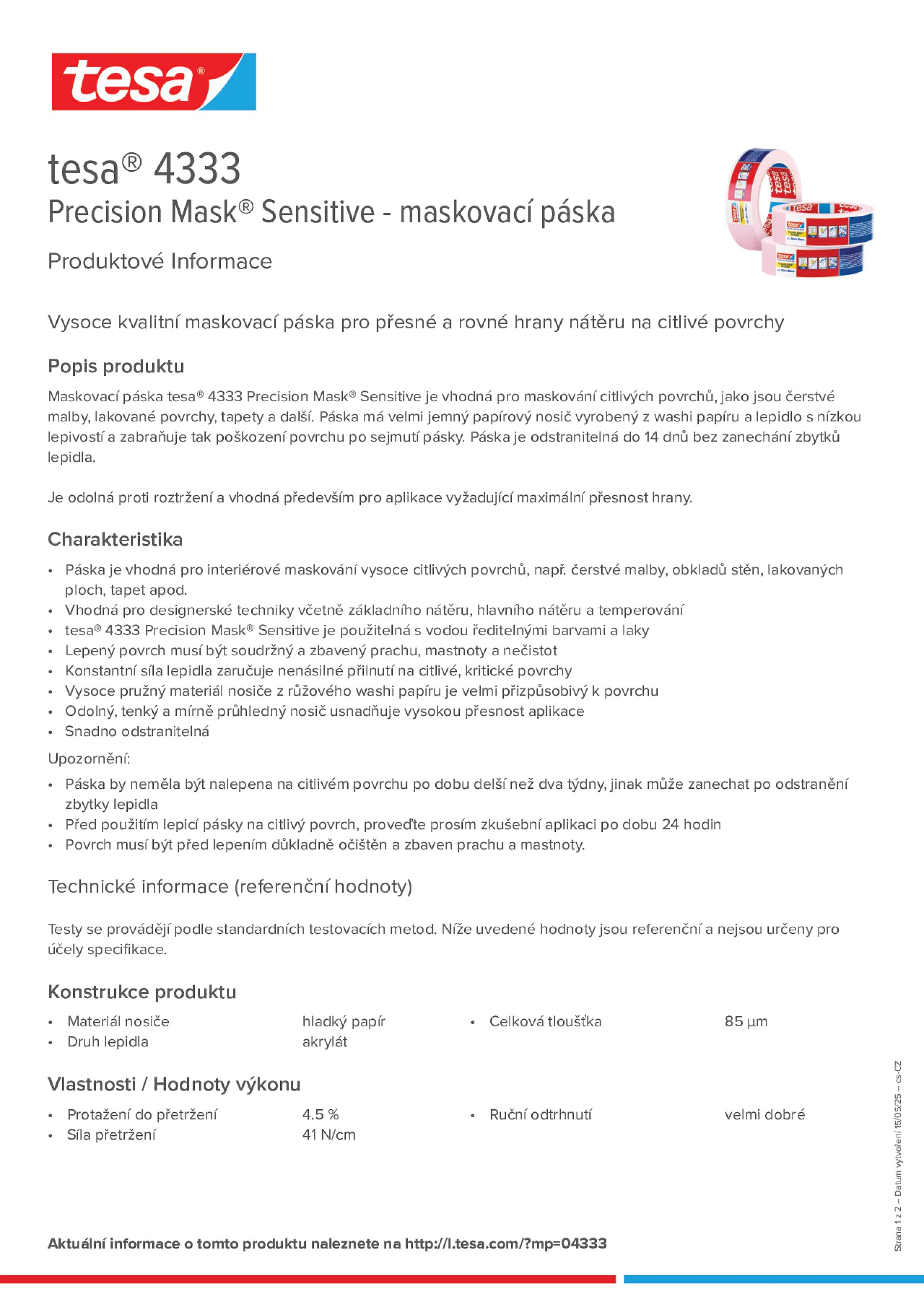 Product information_tesa® 04333_cs-CZ