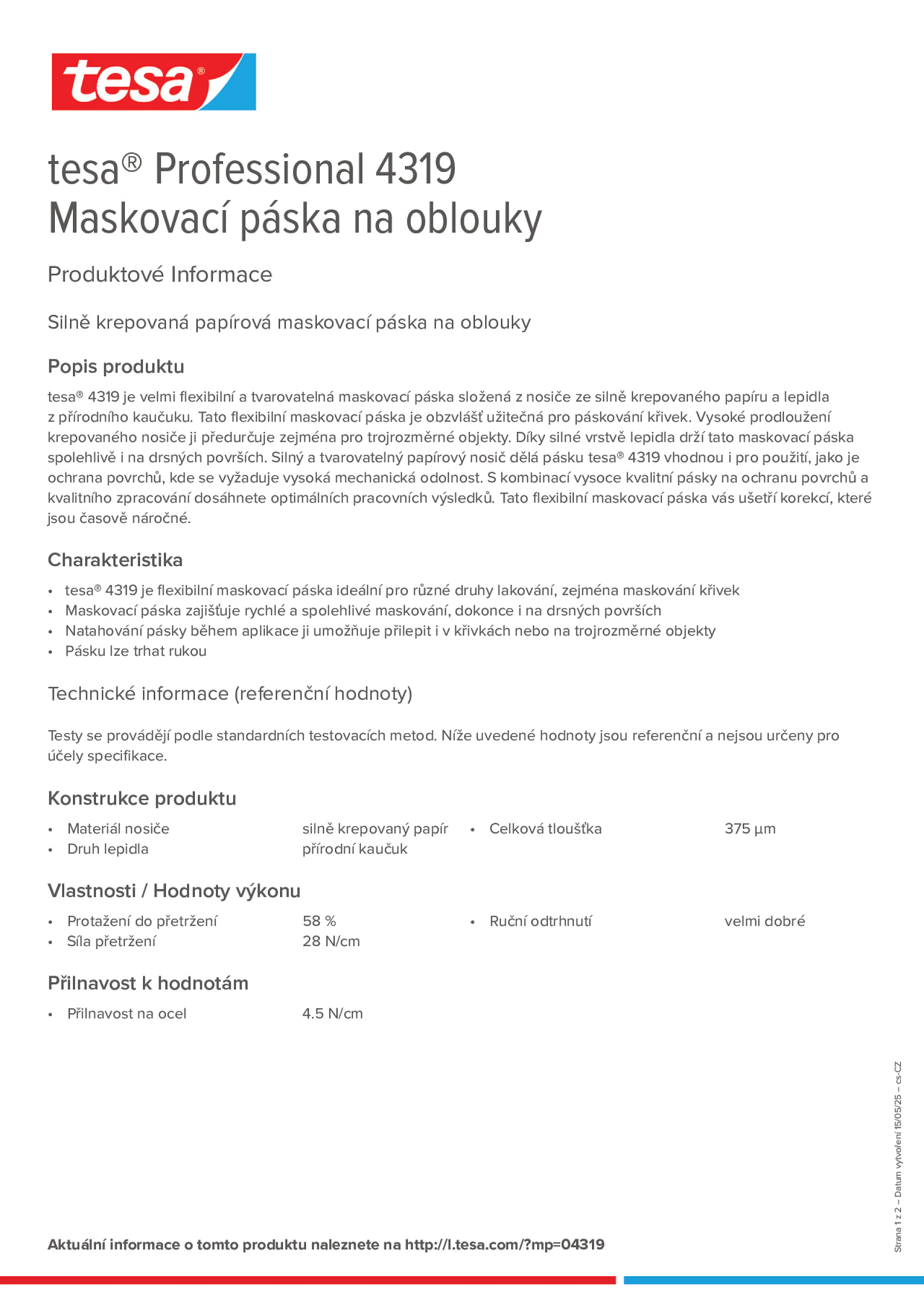 Product information_tesa® Professional 04319_cs-CZ