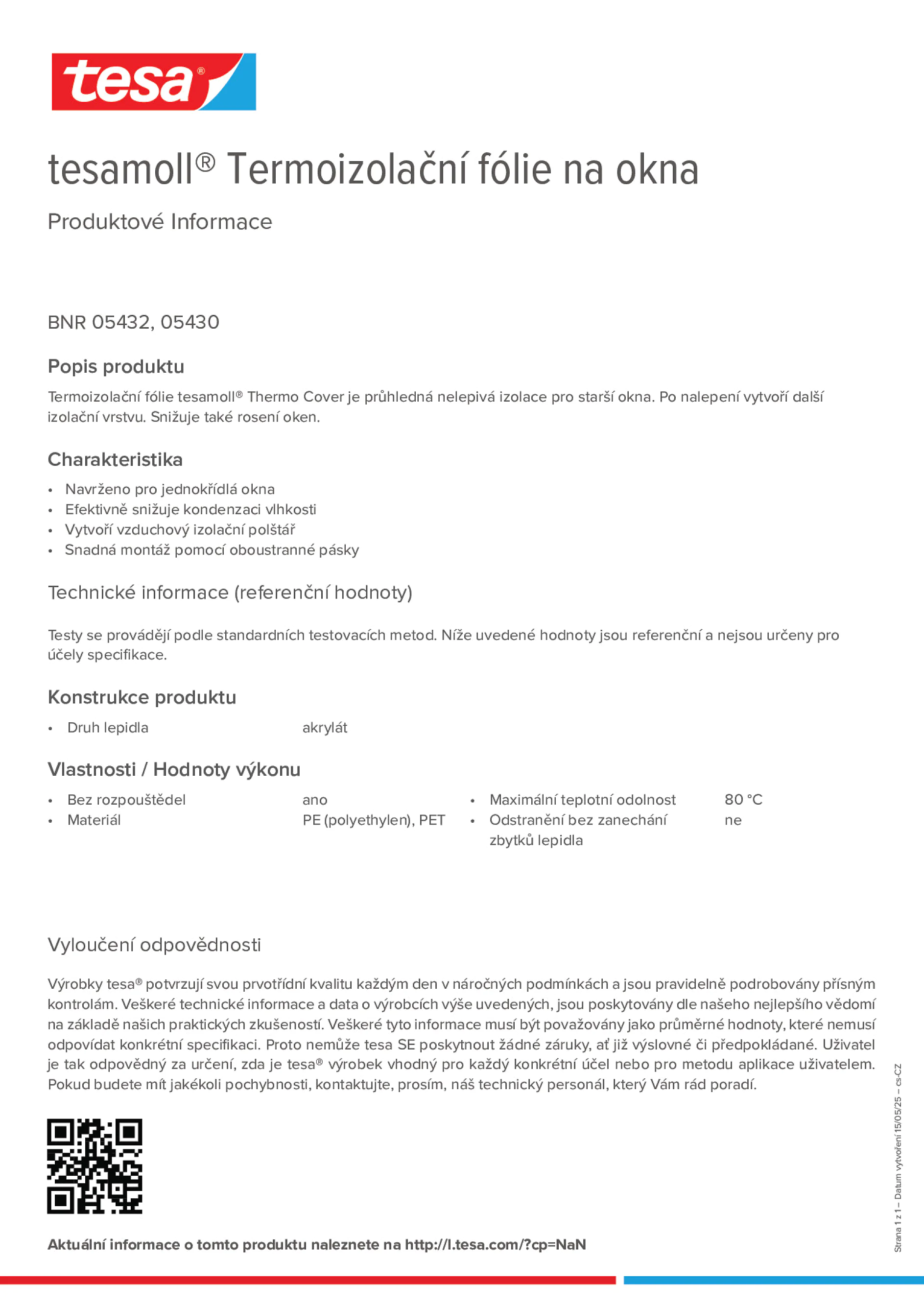 Product information_tesamoll® 5430_cs-CZ