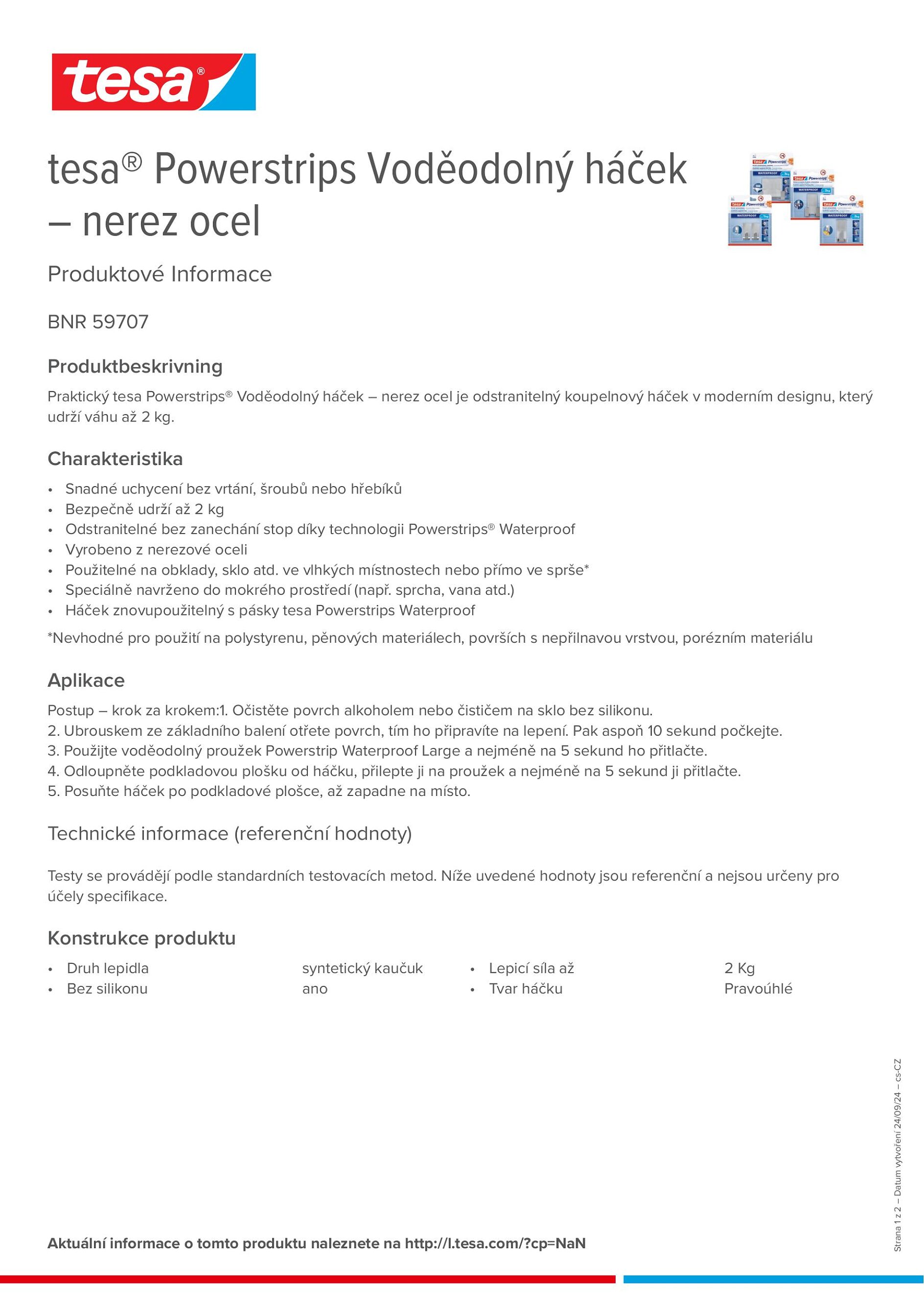 Product information_tesa® Powerstrips 59707_cs-CZ