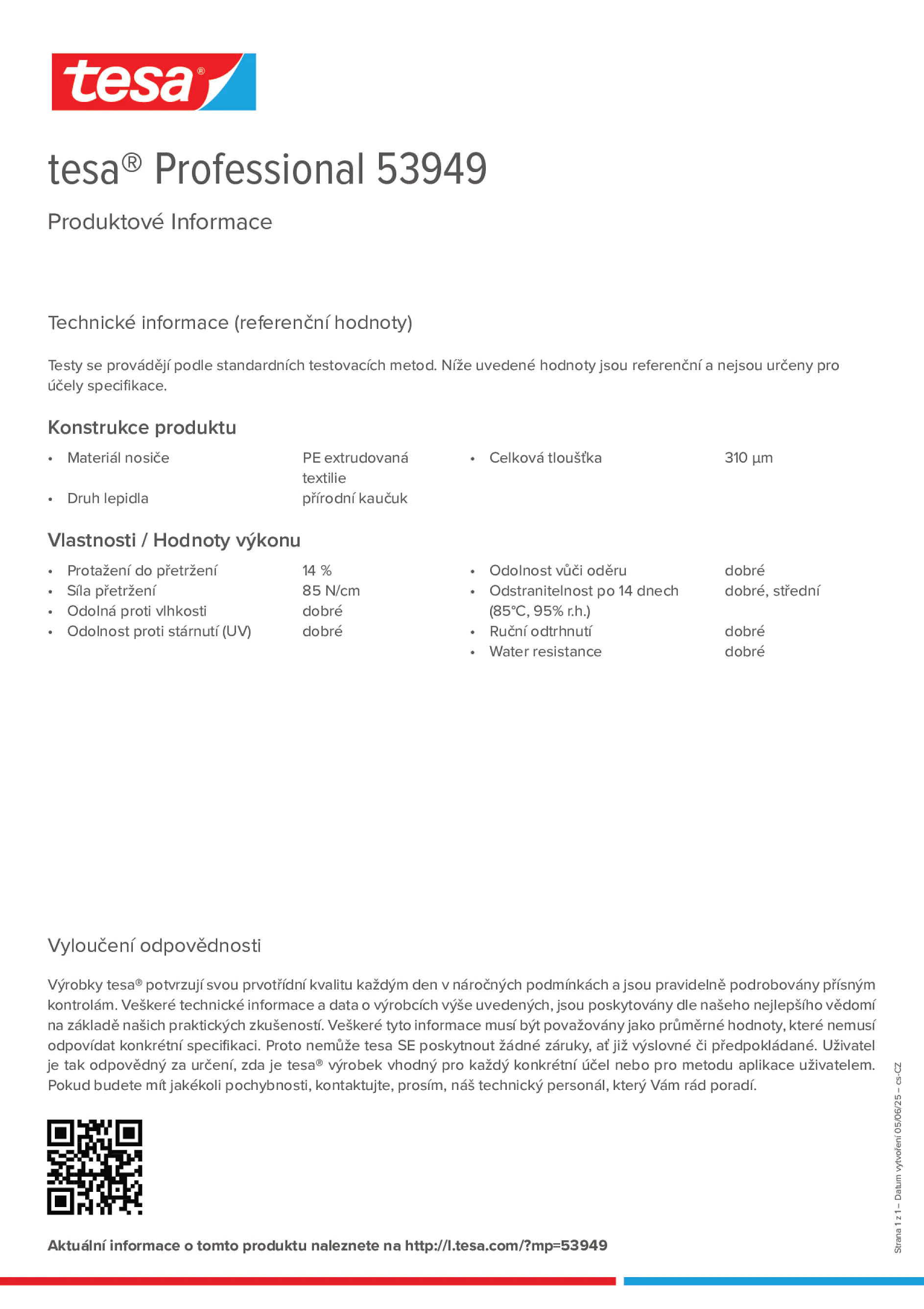 Product information_tesa® Professional 53949_cs-CZ