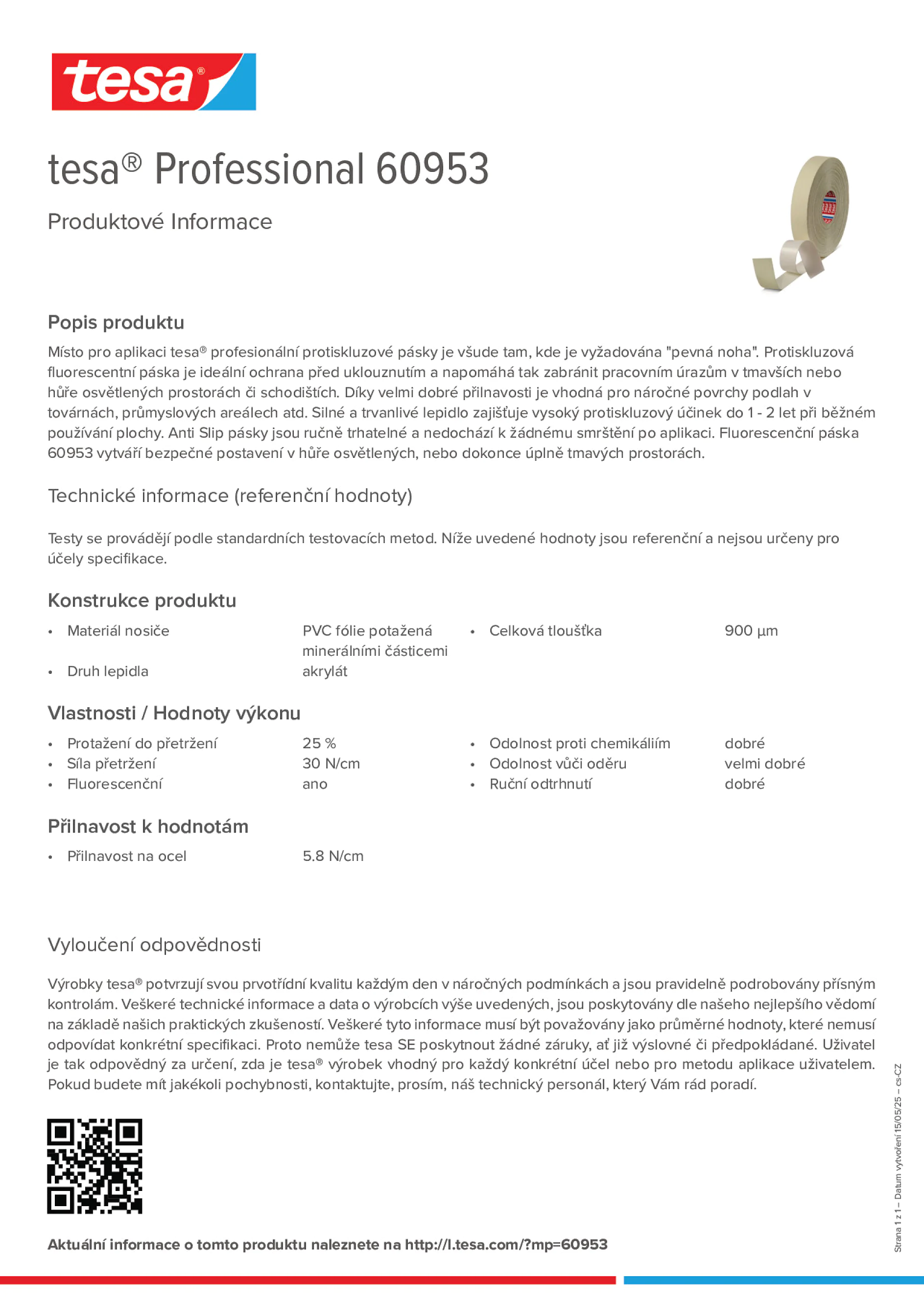 Product information_tesa® Professional 60953_cs-CZ