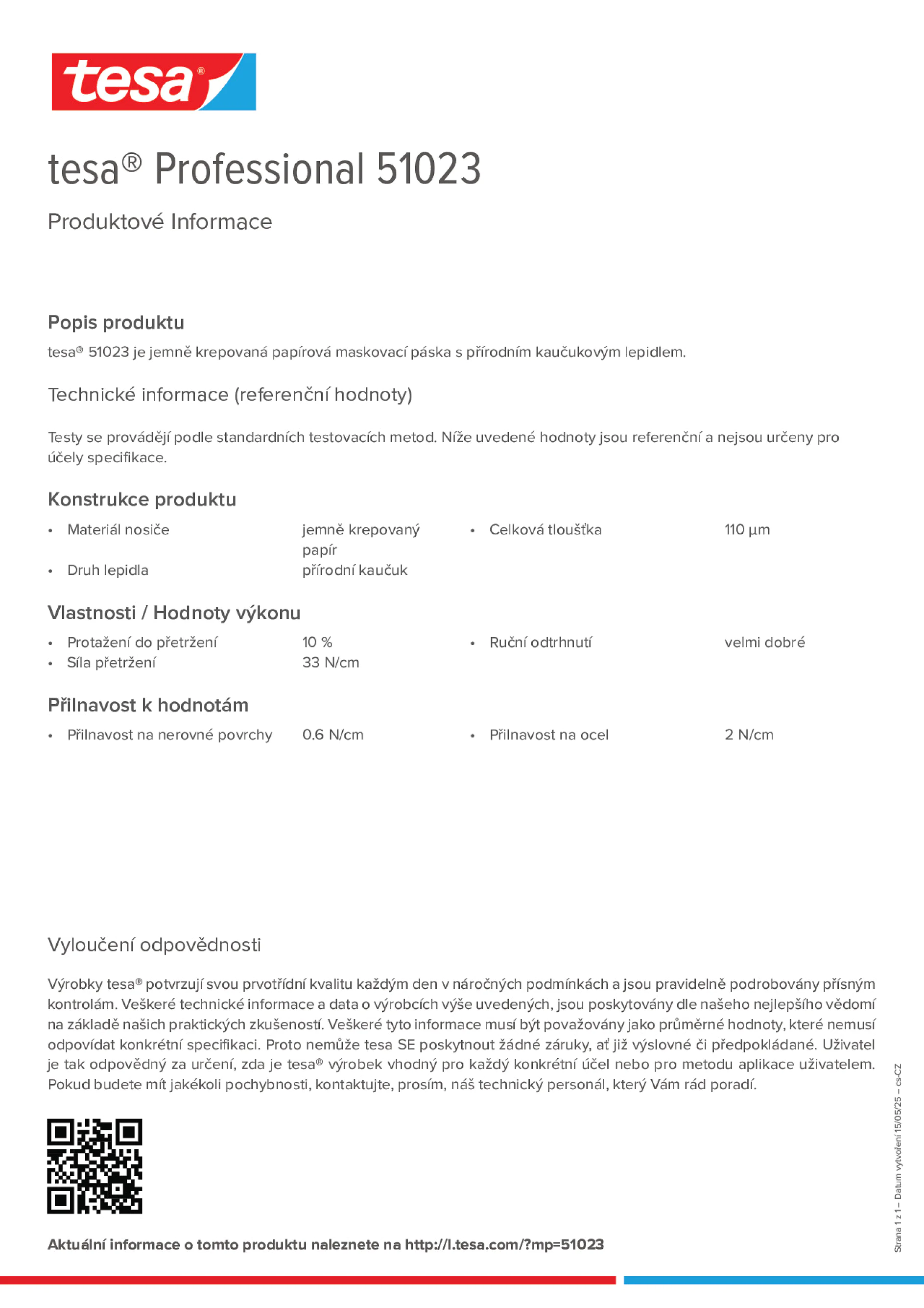Product information_tesa® Professional 51023_cs-CZ