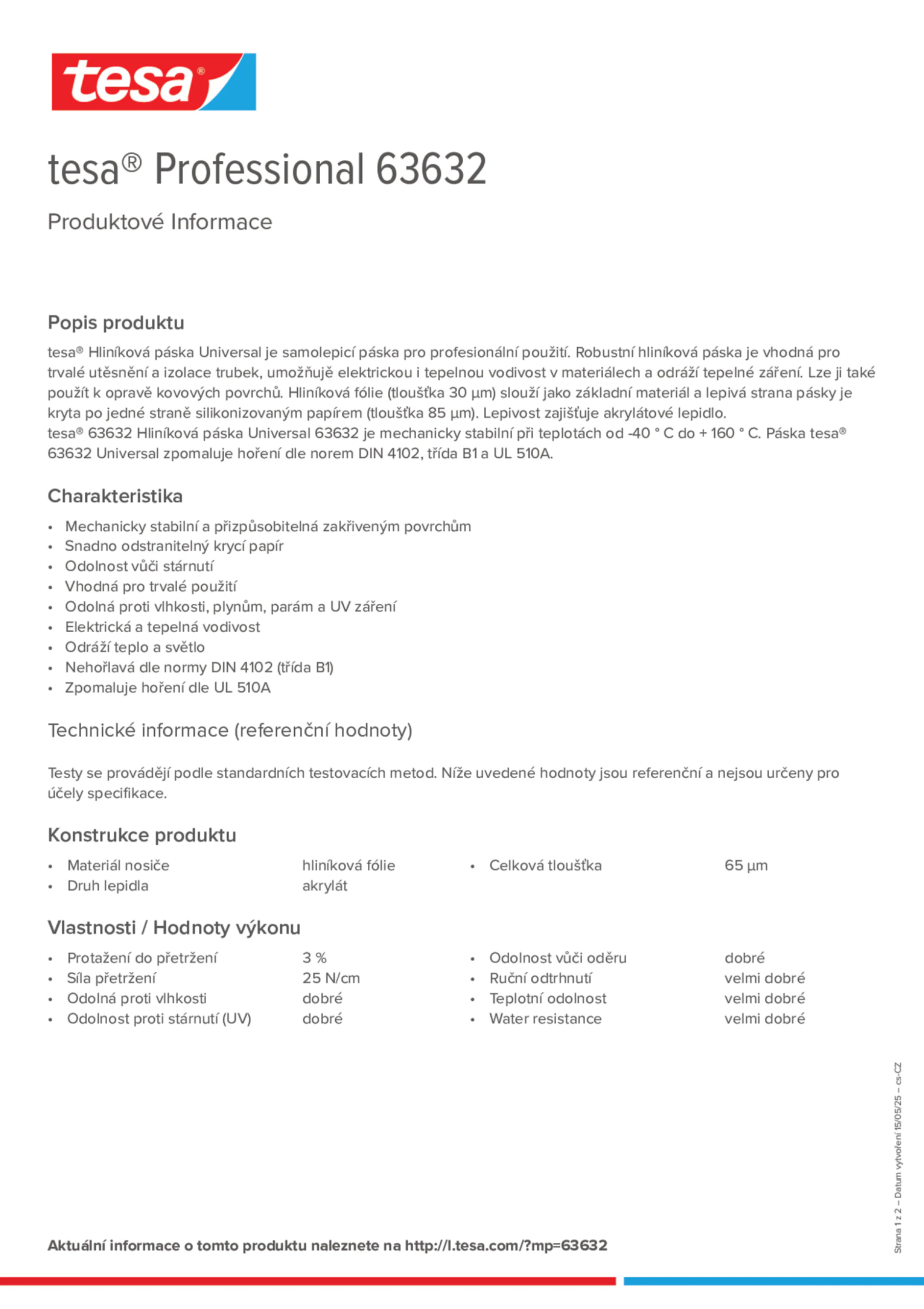 Product information_tesa® Professional 63632_cs-CZ
