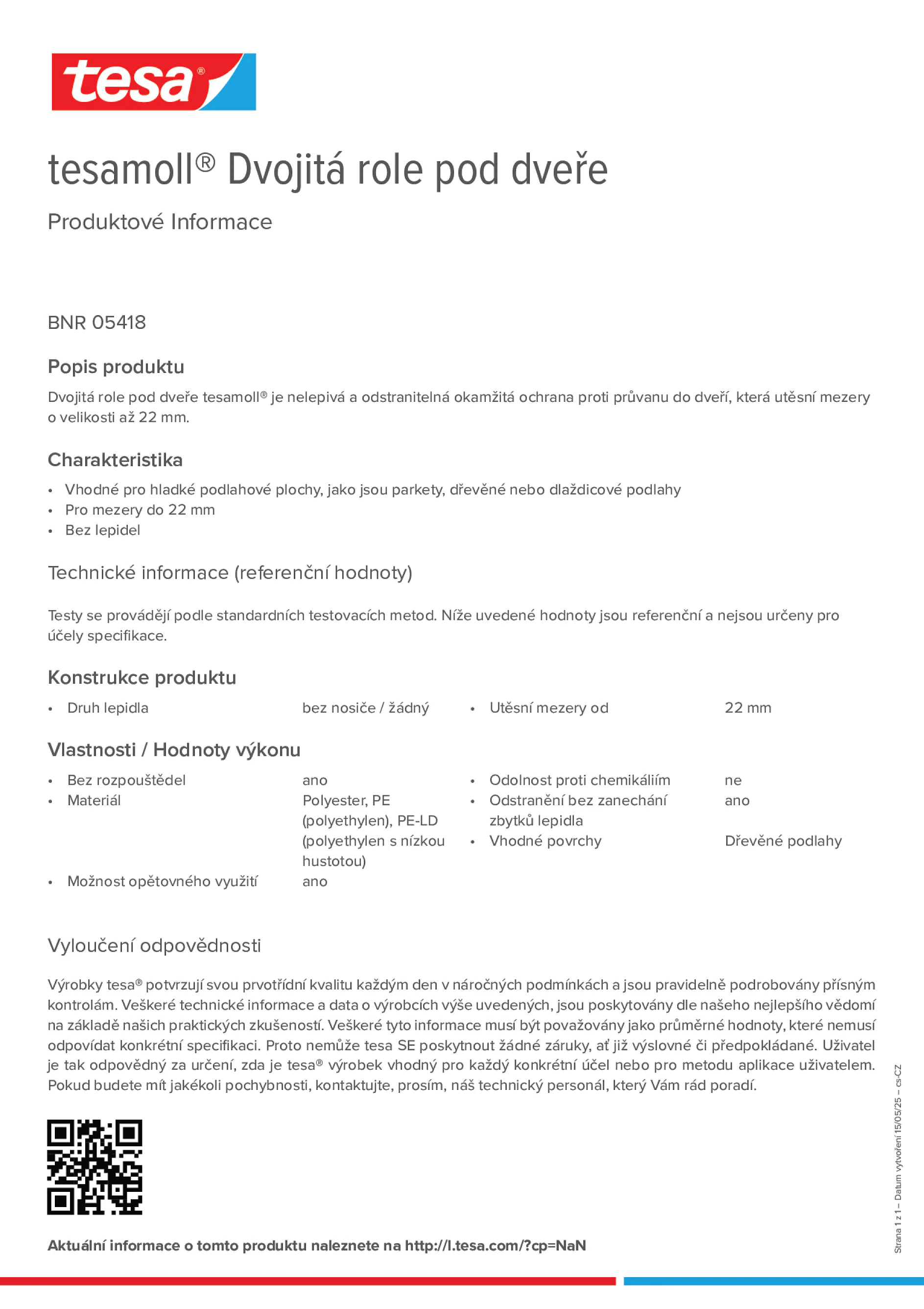 Product information_tesamoll® 05418_cs-CZ