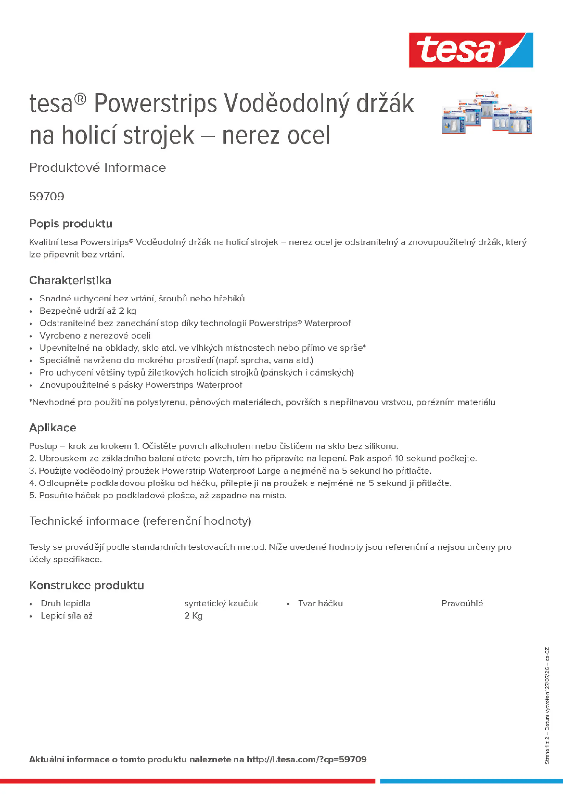 Product information_tesa® Powerstrips 59709_cs-CZ