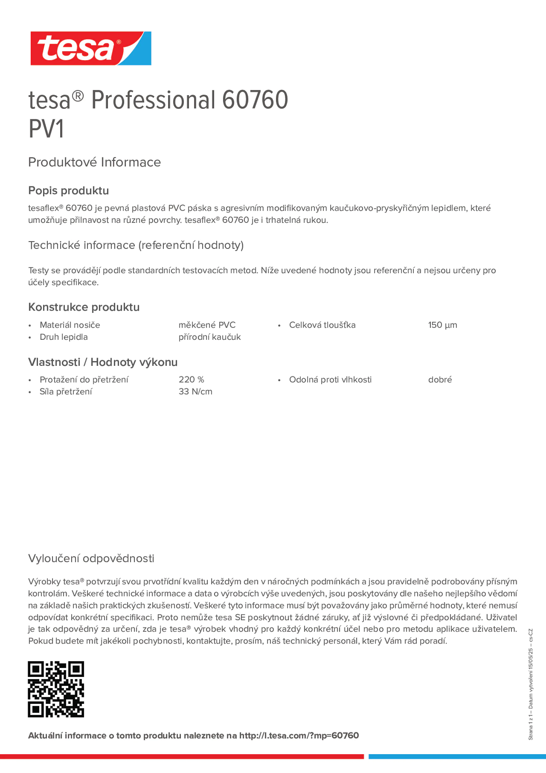 Product information_tesa® Professional 60760_cs-CZ