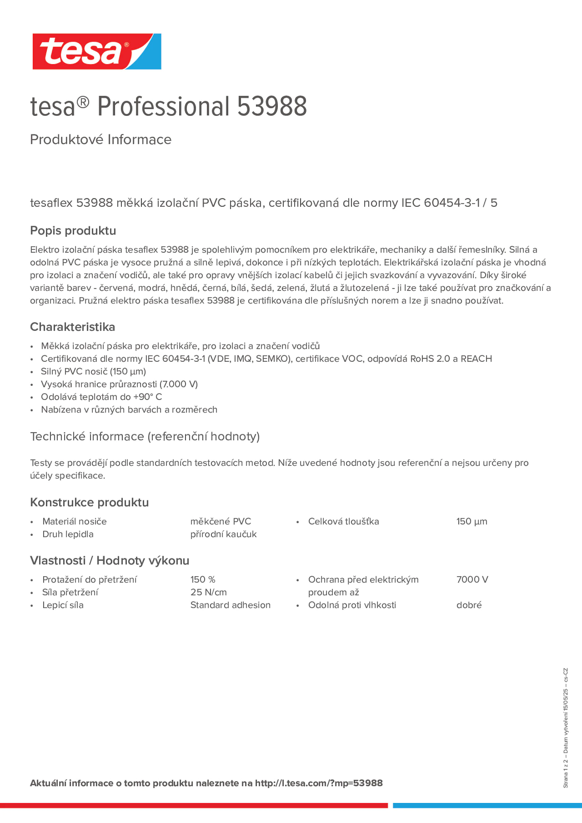 Product information_tesa® Professional 53988_cs-CZ
