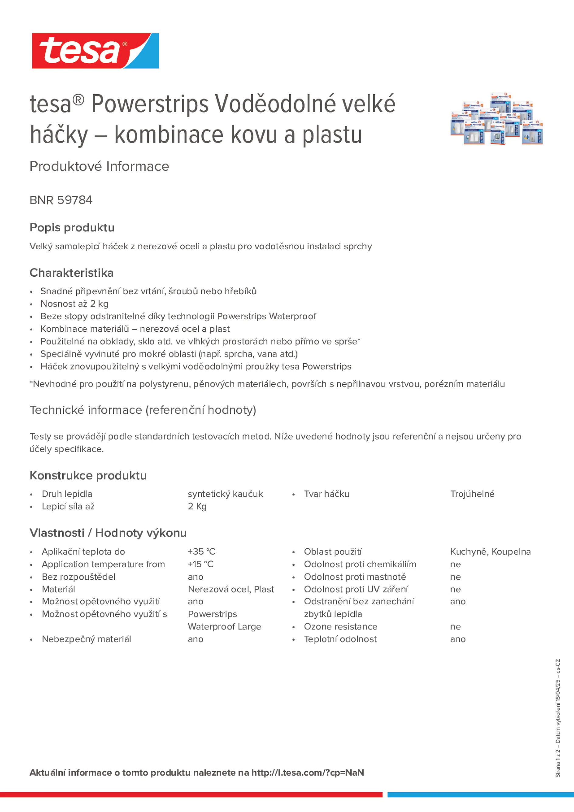 Product information_tesa® Powerstrips 59784_cs-CZ