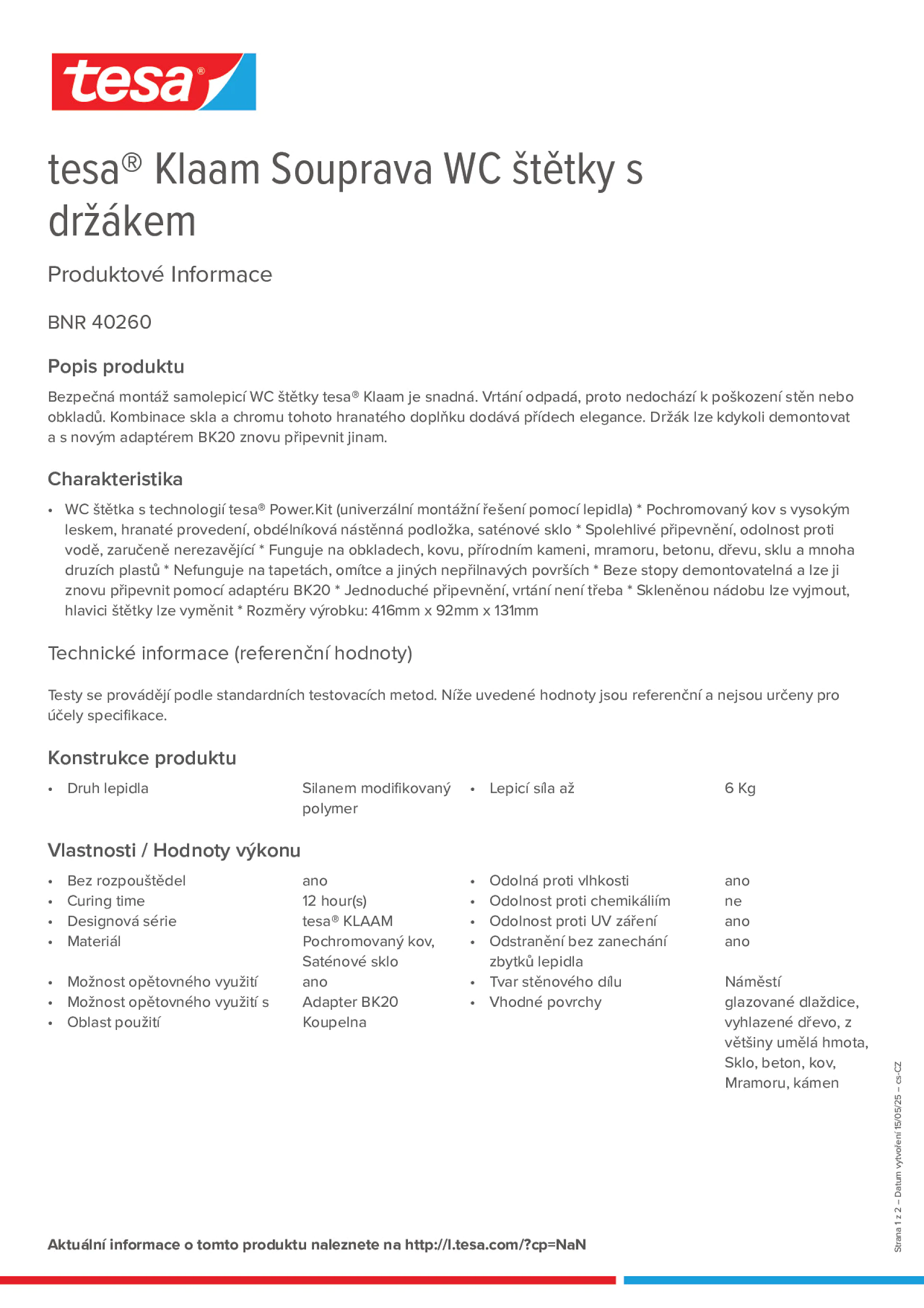 Product information_tesa® 40260_cs-CZ