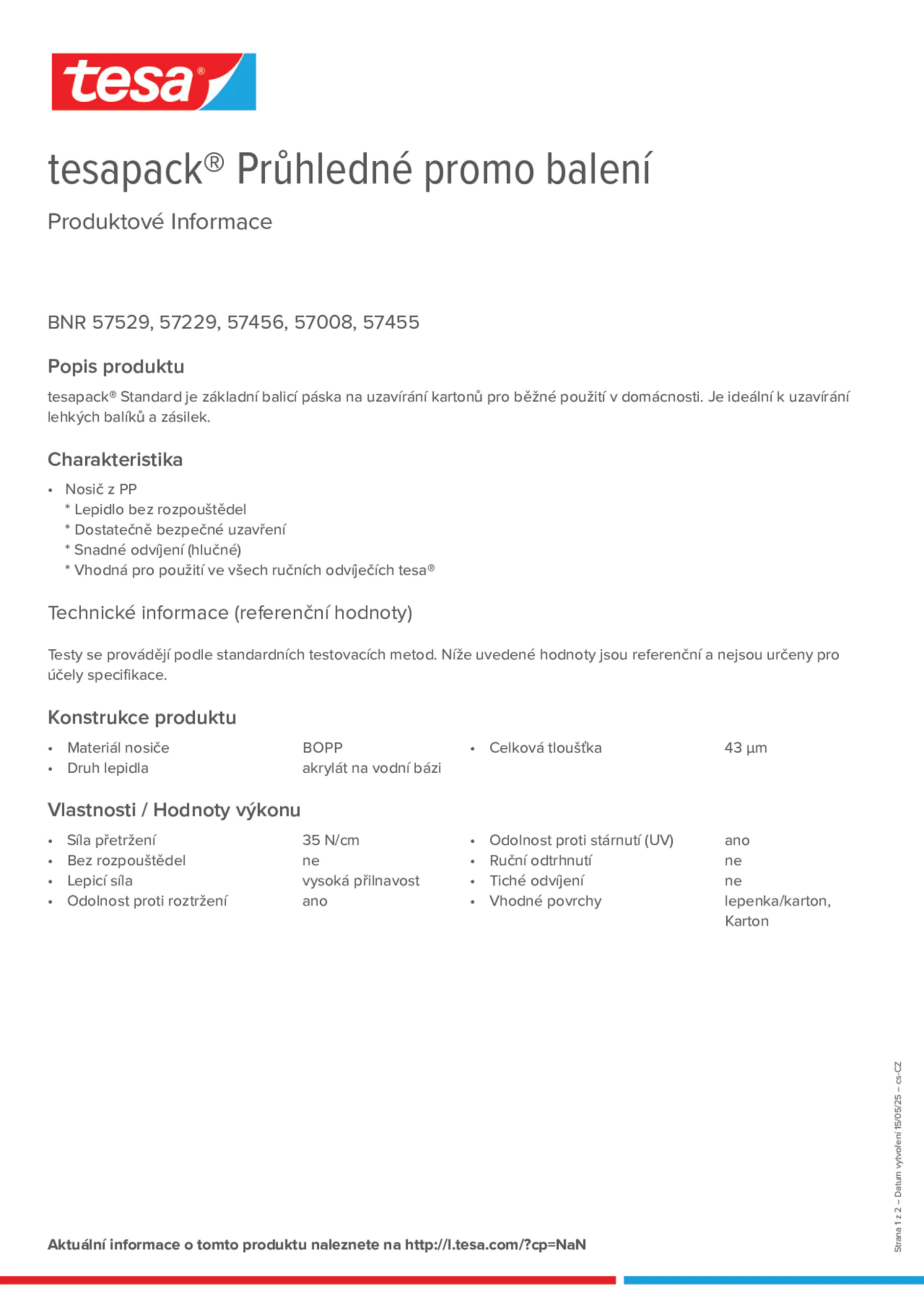 Product information_tesapack® 57456_cs-CZ