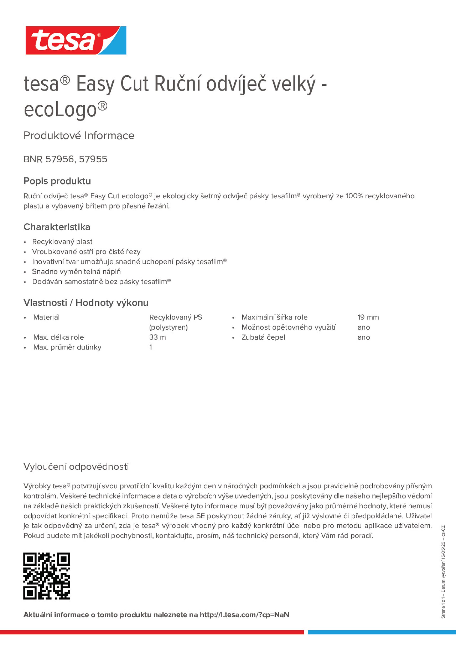 Product information_tesa® Easy Cut 57955_cs-CZ