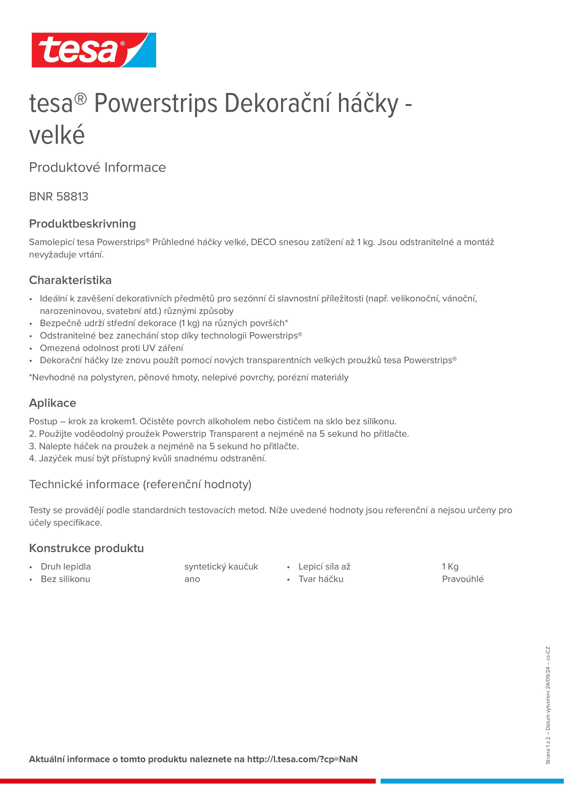 Product information_tesa® Powerstrips 58813_cs-CZ