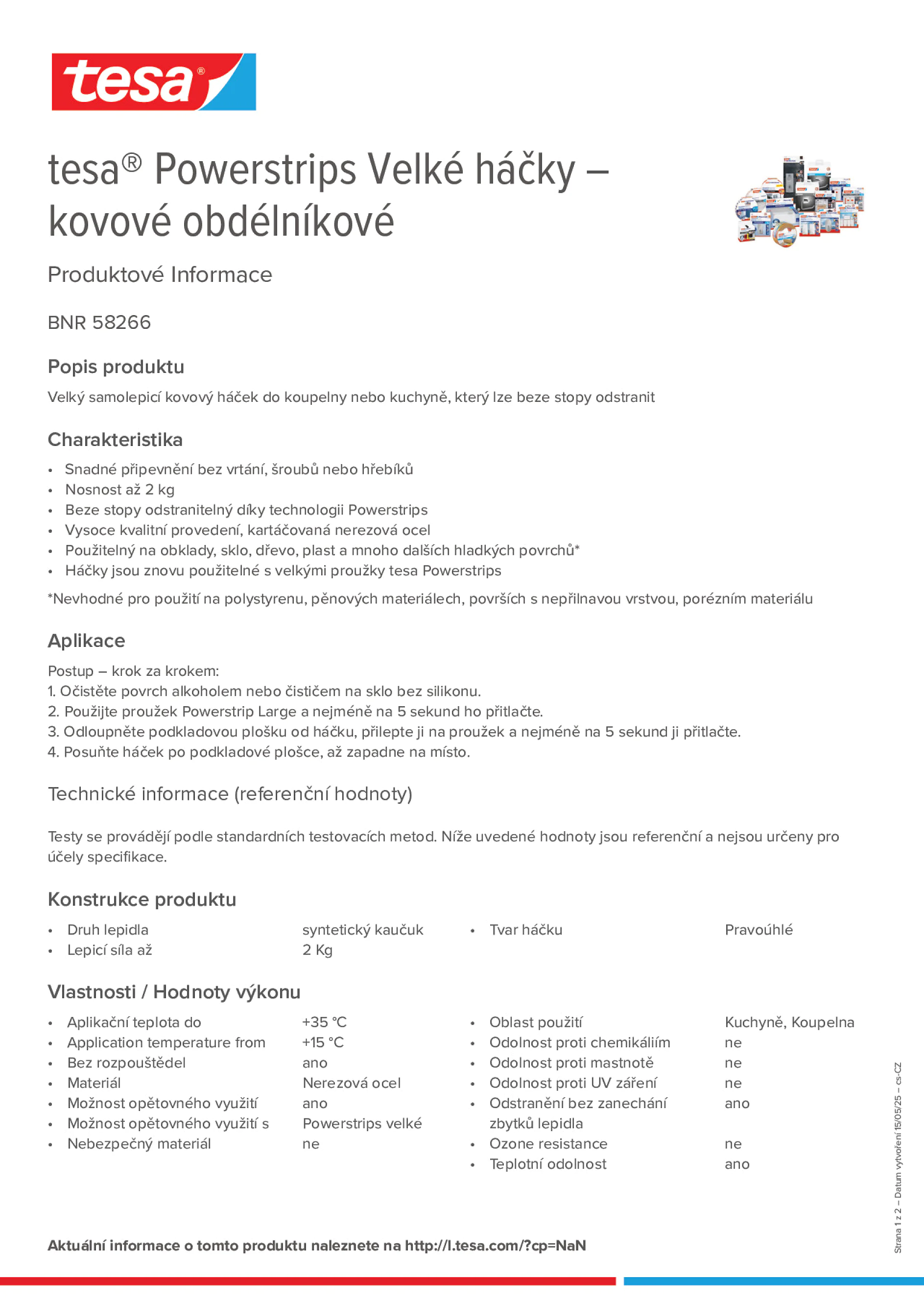 Product information_tesa® Powerstrips 58266_cs-CZ