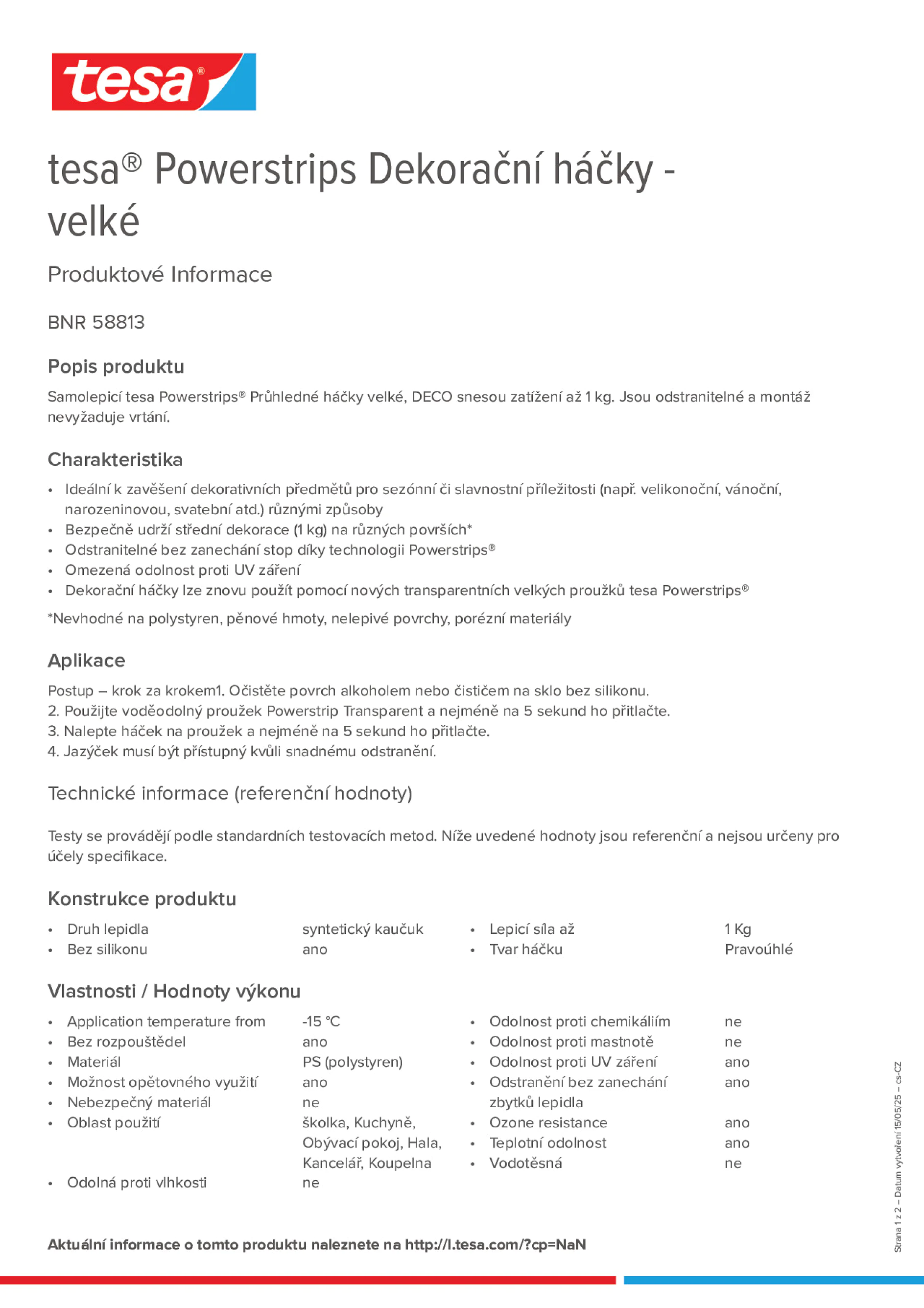 Product information_tesa® Powerstrips 58813_cs-CZ