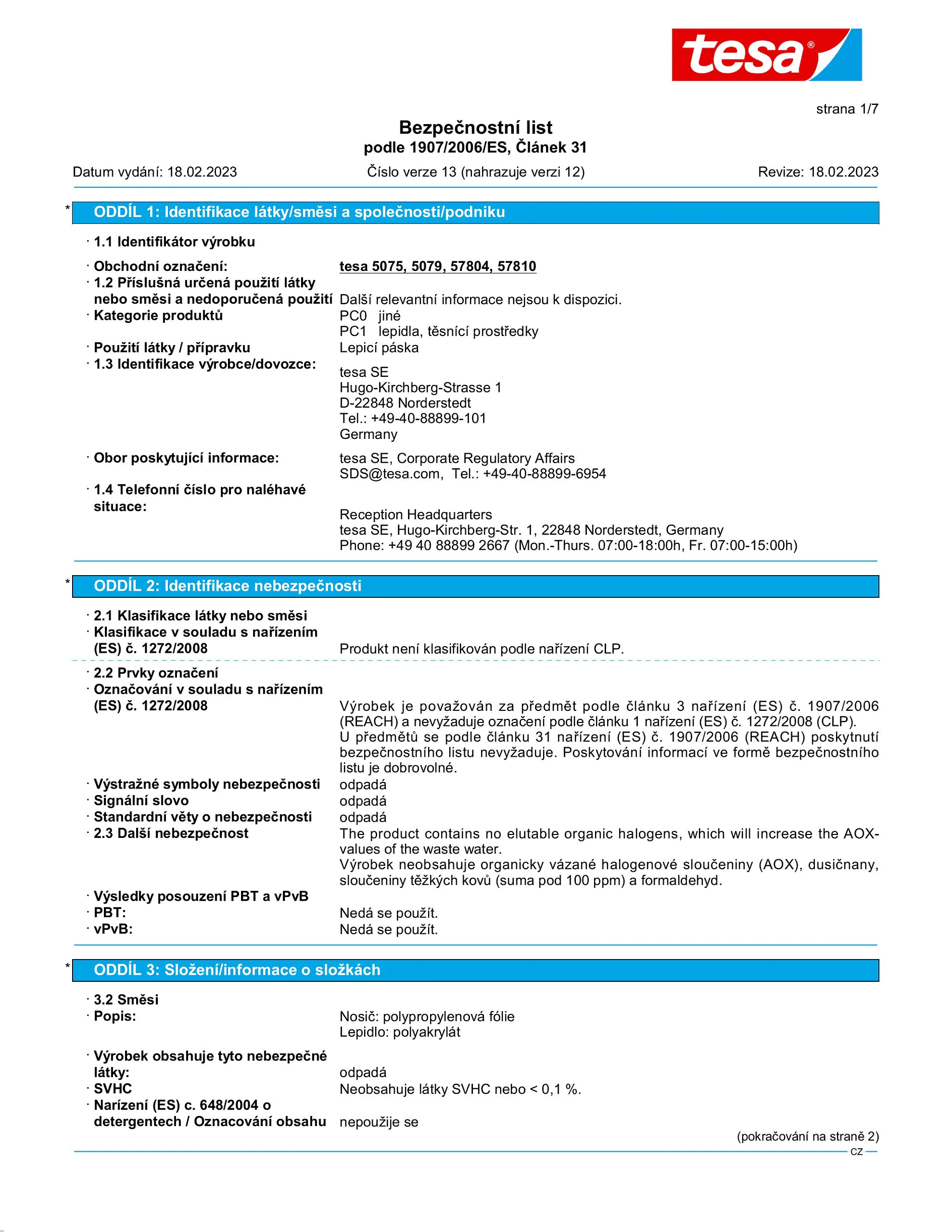 Safety data sheet_tesapack® 57804_cs-CZ_v13