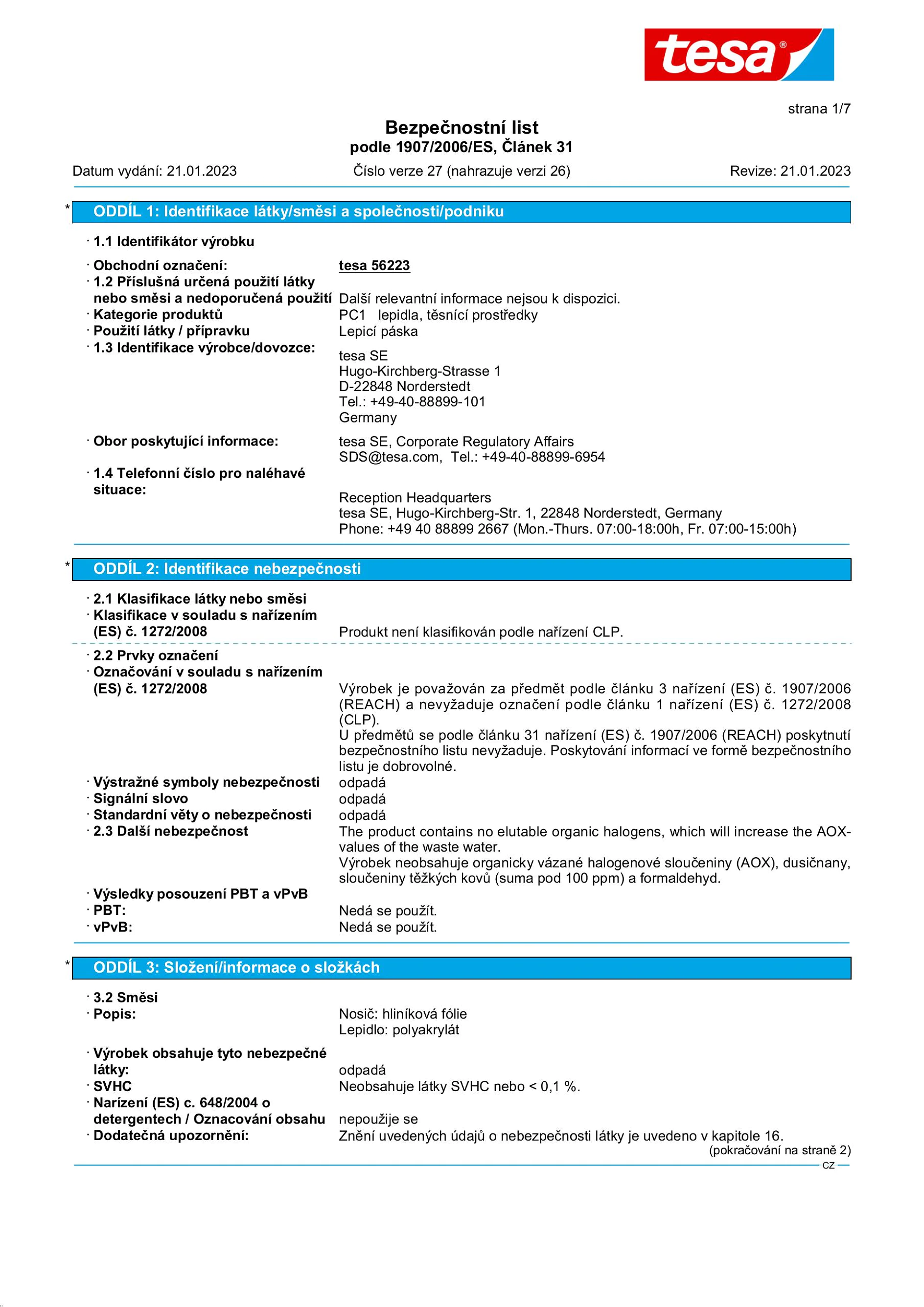 Safety data sheet_tesa® 56223_cs-CZ_v27
