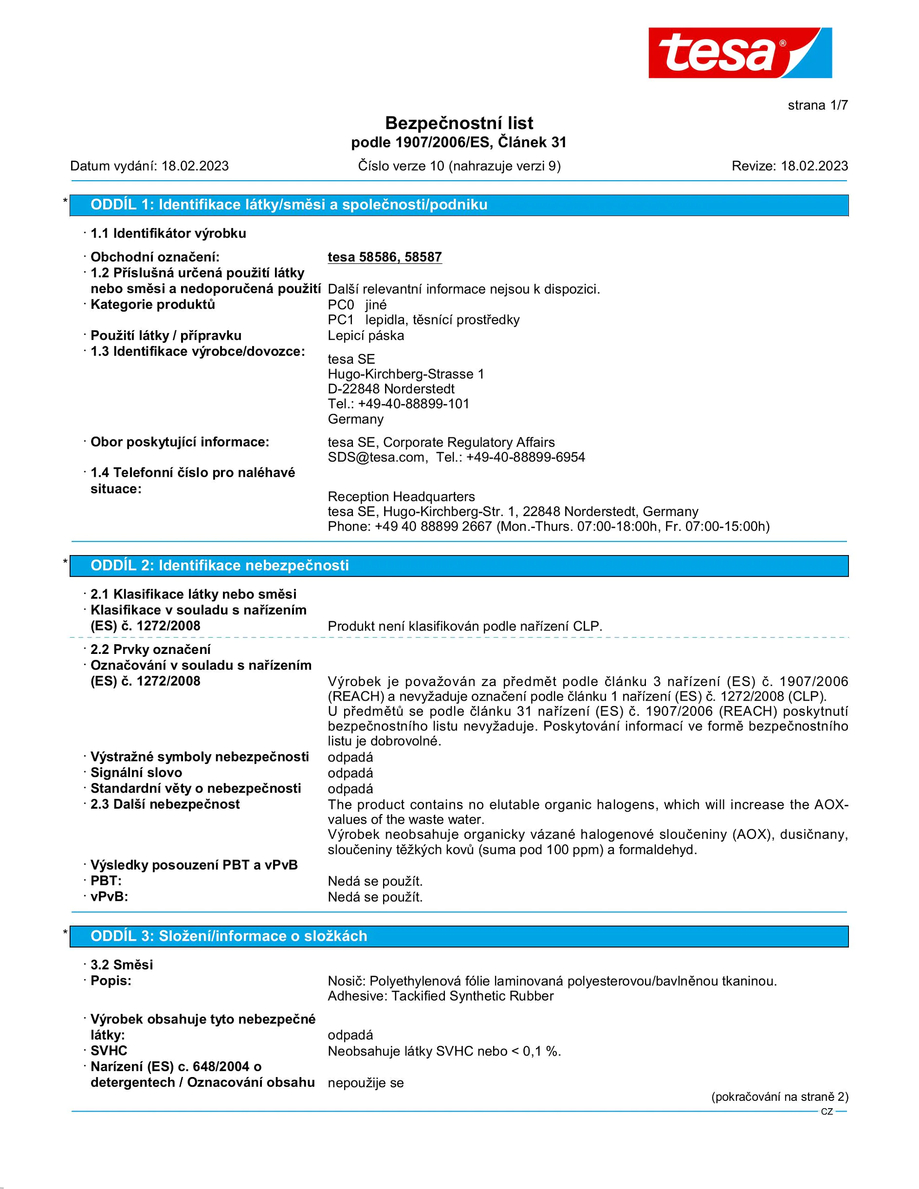 Safety data sheet_tesa® 58569_cs-CZ_v10