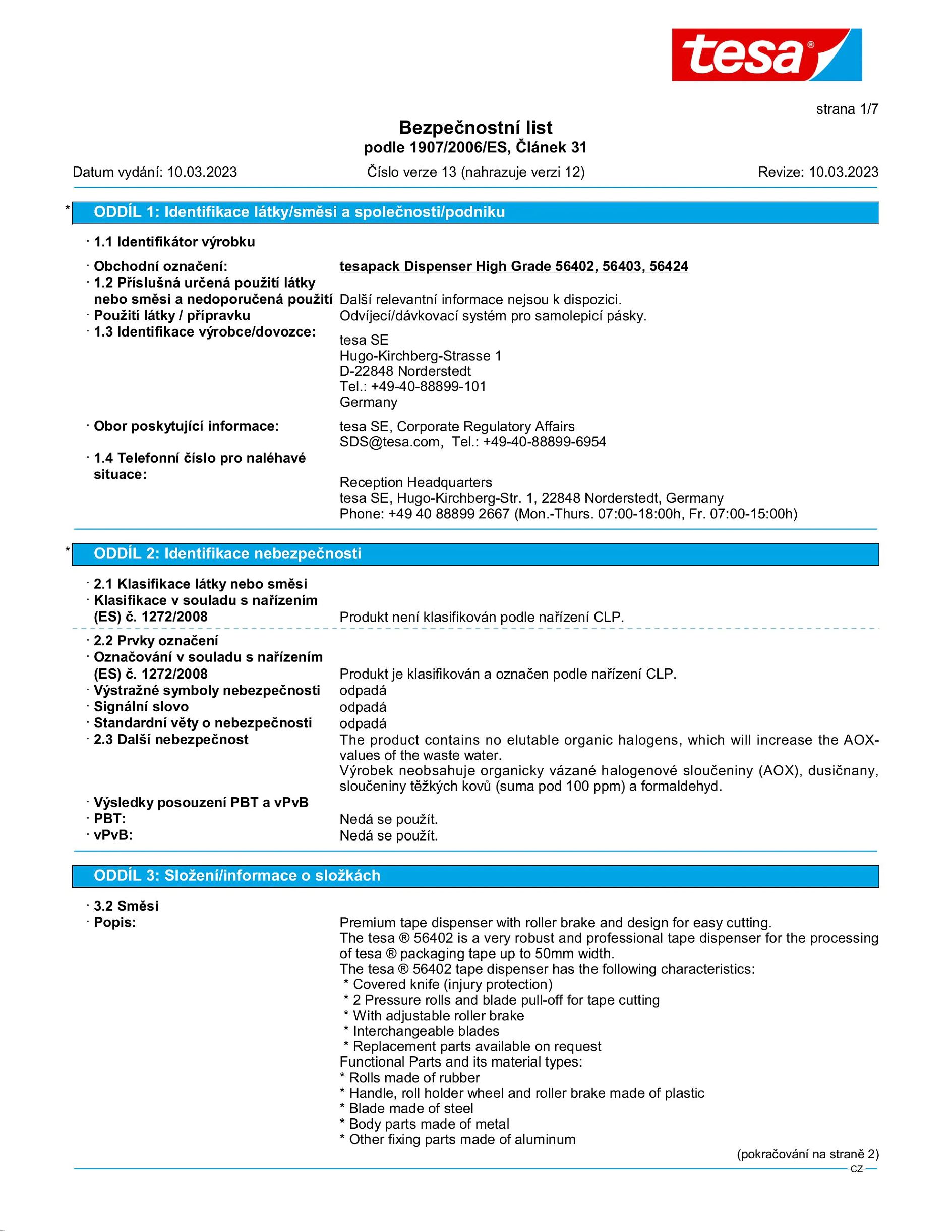 Safety data sheet_tesapack® 56403_cs-CZ_v13