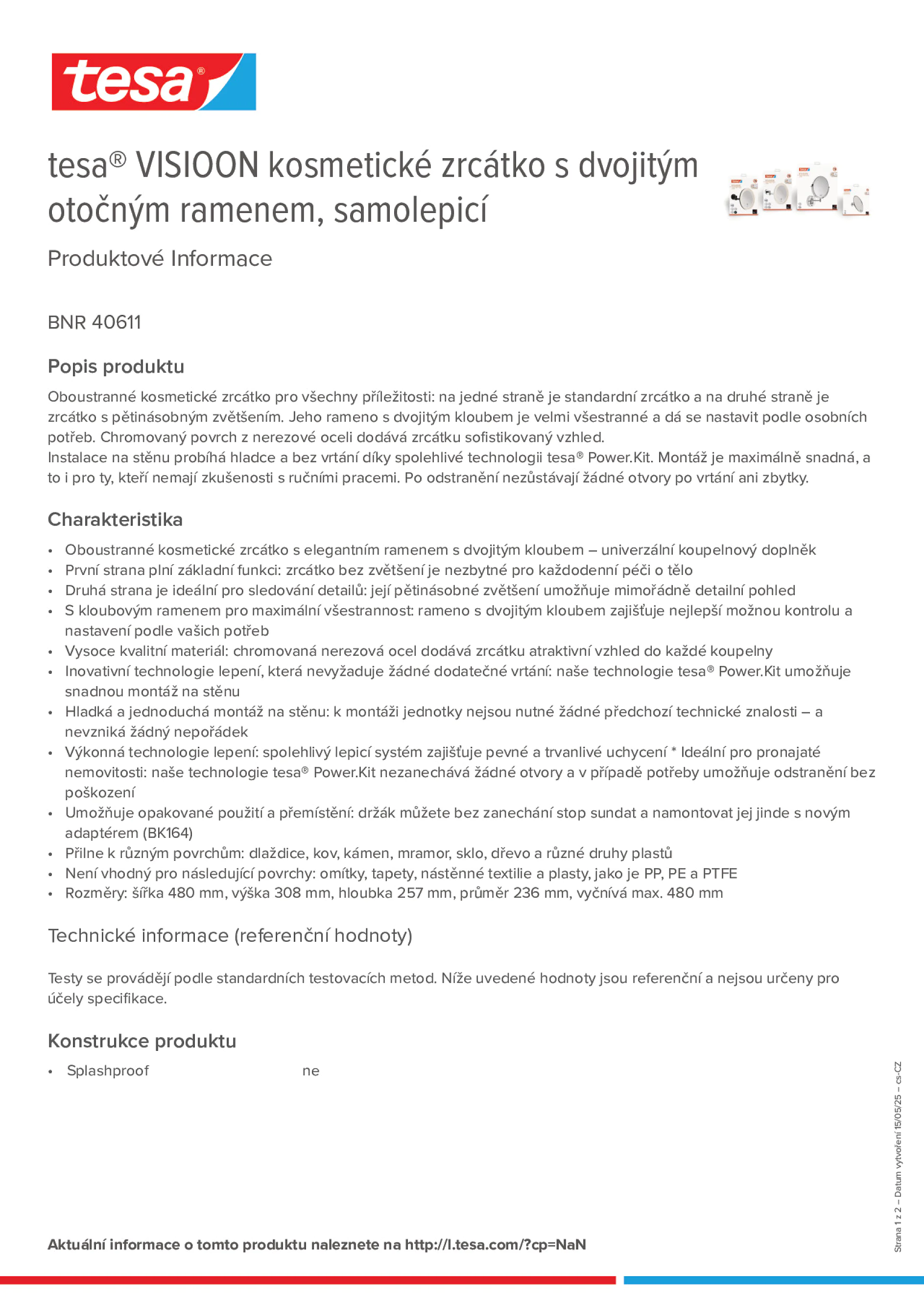 Product information_tesa® 40611_cs-CZ