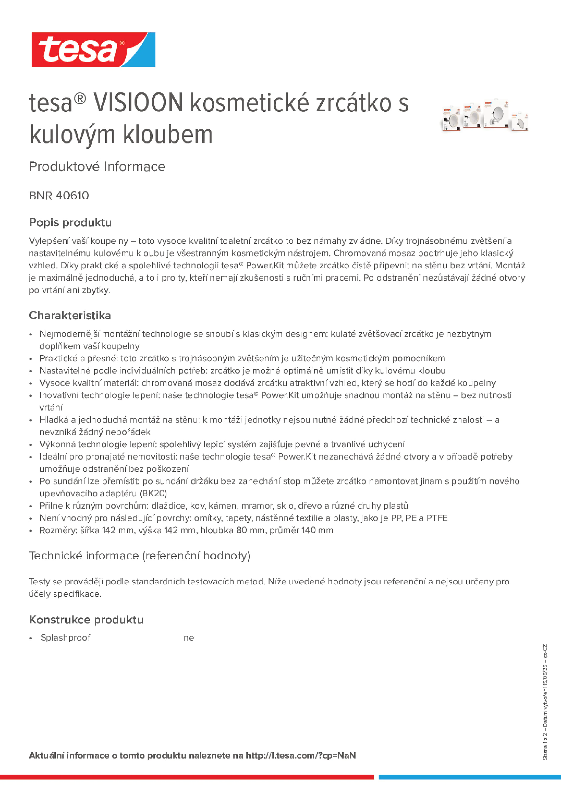 Product information_tesa® 40610_cs-CZ