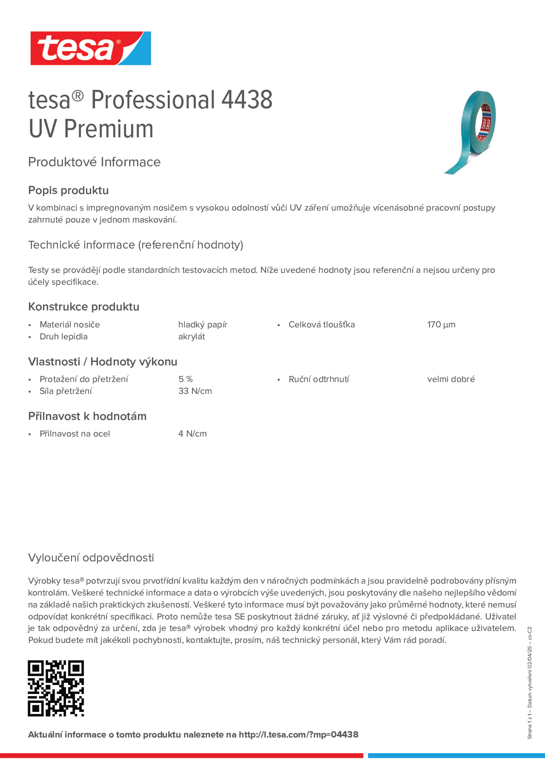 Product information_tesa® Professional 04438_cs-CZ
